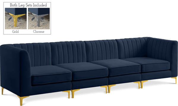 Alina Navy Velvet Modular Sofa