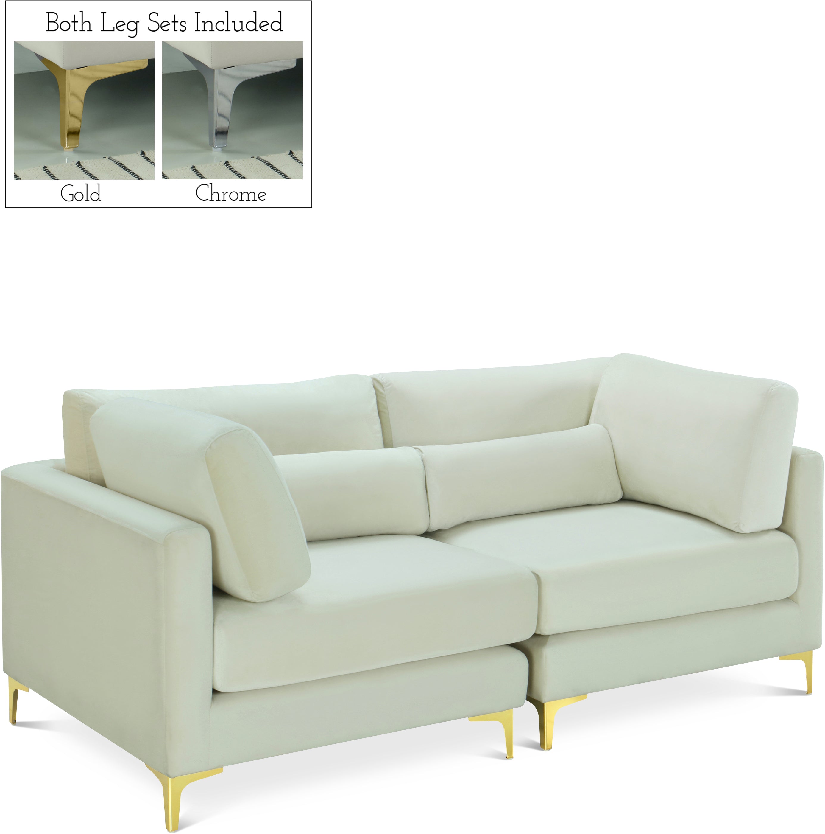 Julia Cream Velvet Modular Sofa