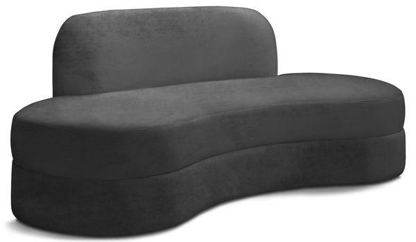 Mitzy Grey Velvet Sofa