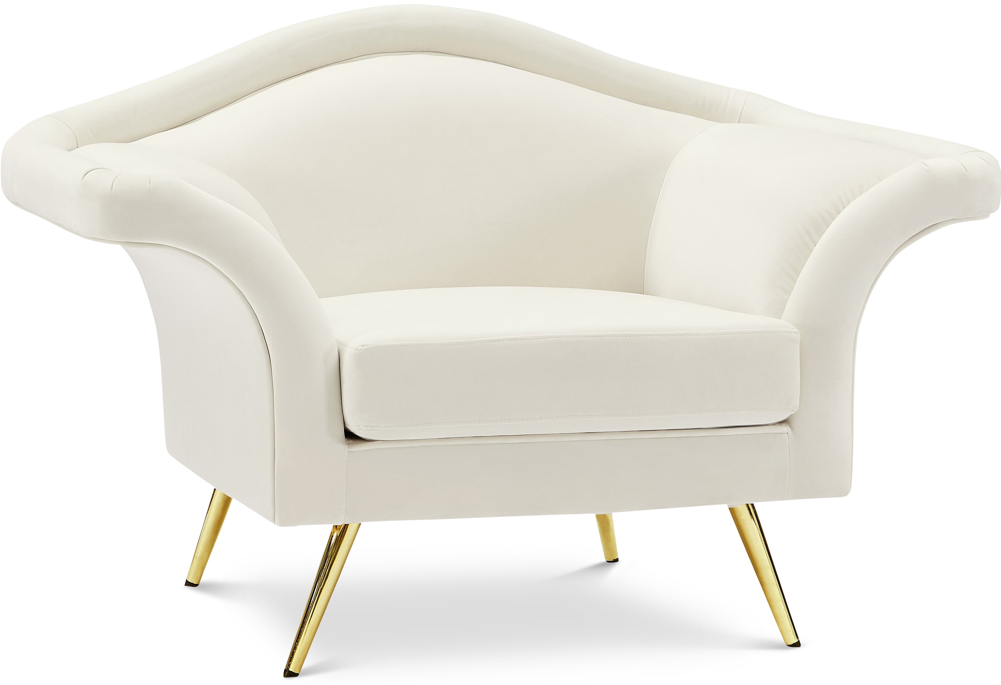 Lips Cream Velvet Chair