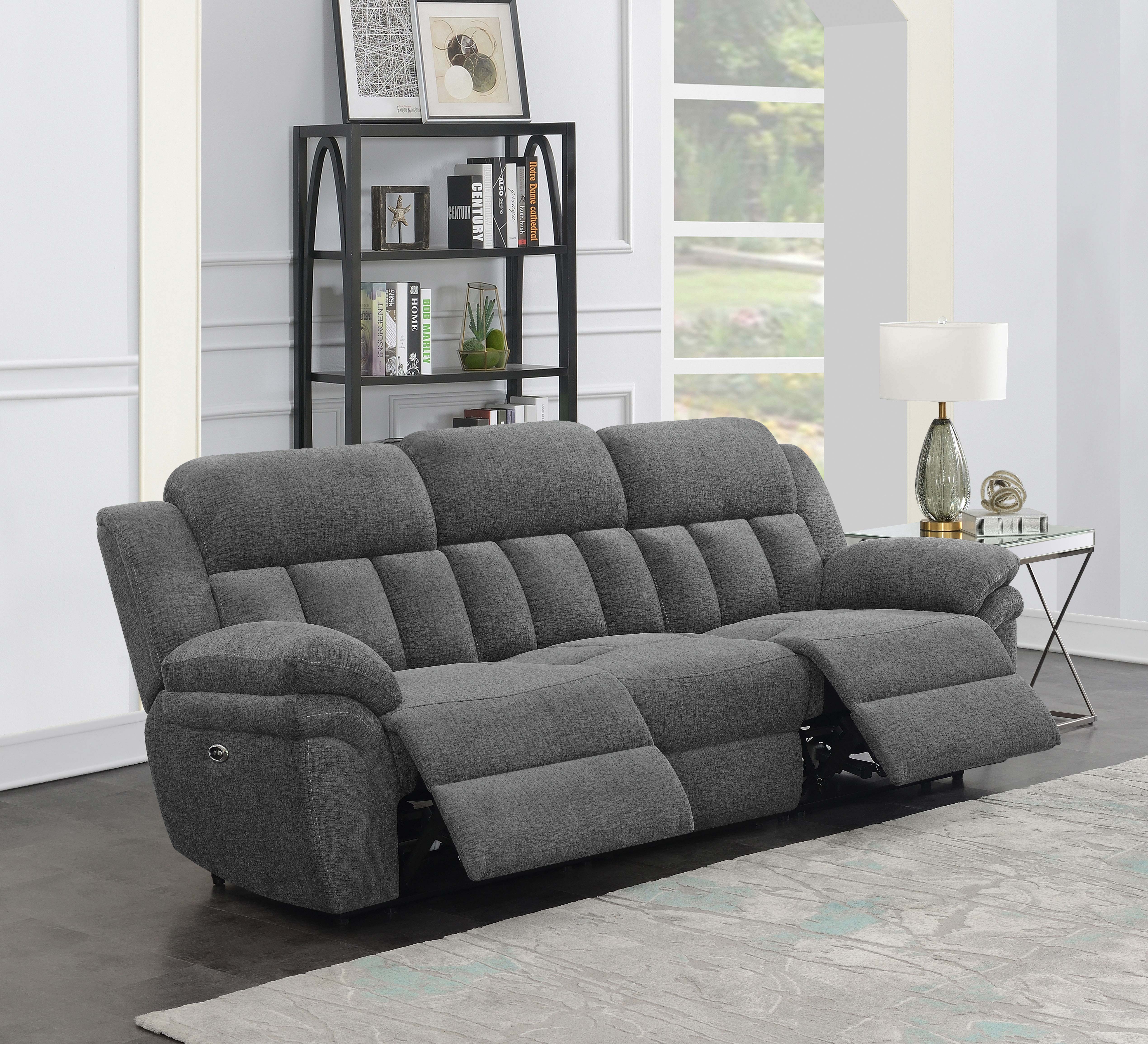 Bahrain Upholstered Power Sofa Charcoal