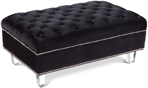 Lucas Black Velvet Ottoman