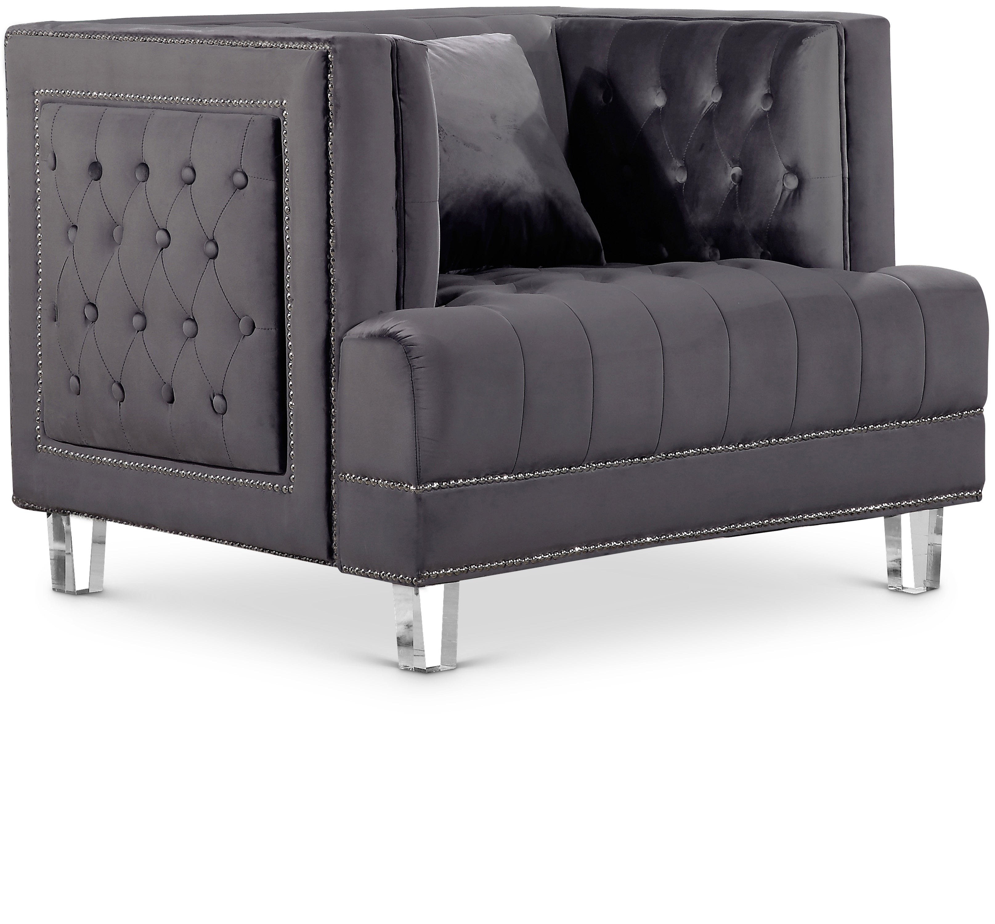 Lucas Grey Velvet Chair