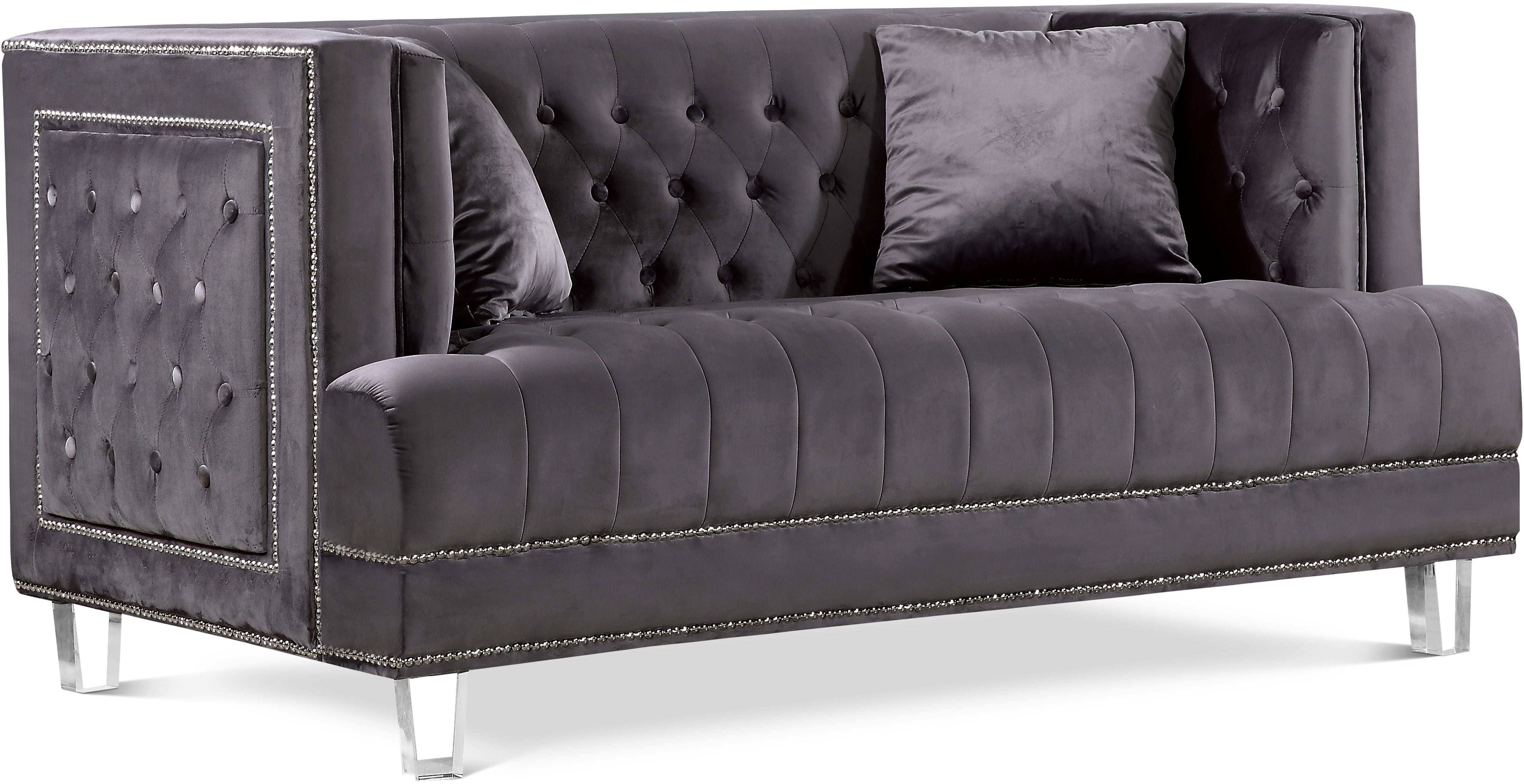 Lucas Grey Velvet Loveseat