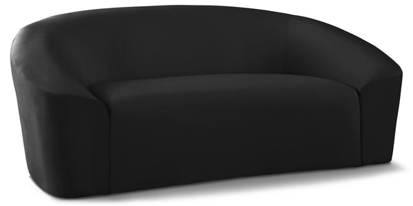 Riley Black Velvet Loveseat