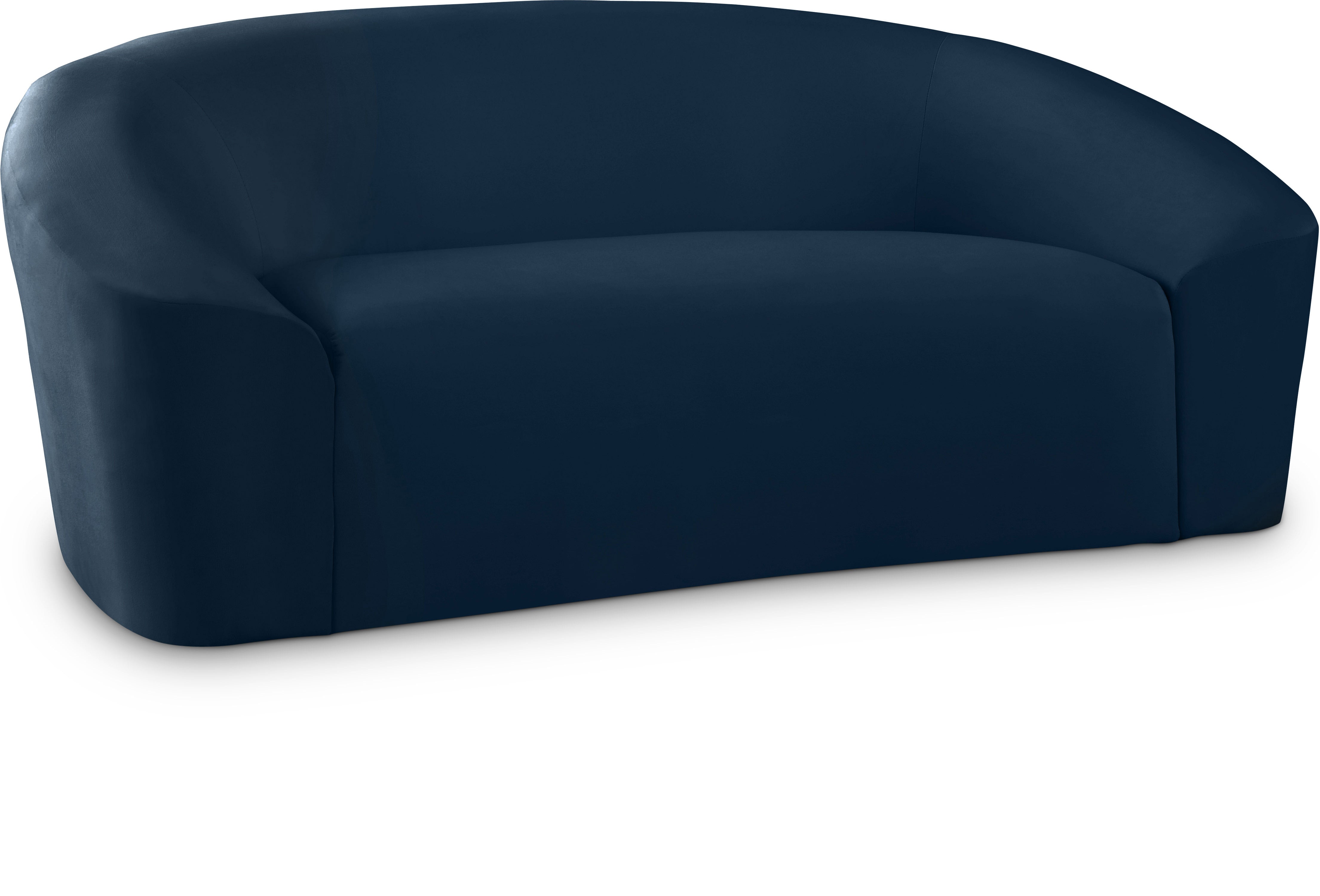 Riley Navy Velvet Loveseat