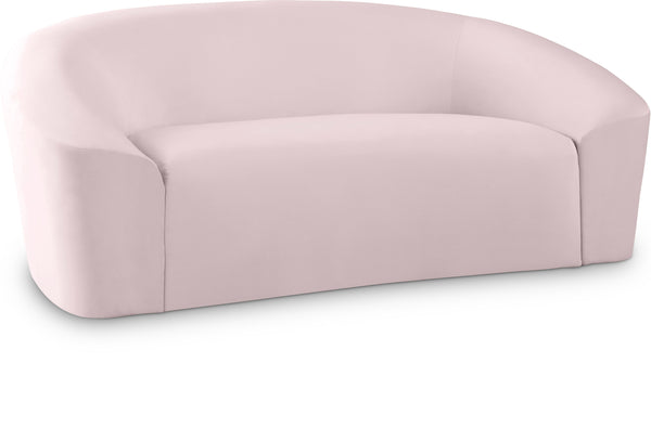 Riley Pink Velvet Loveseat