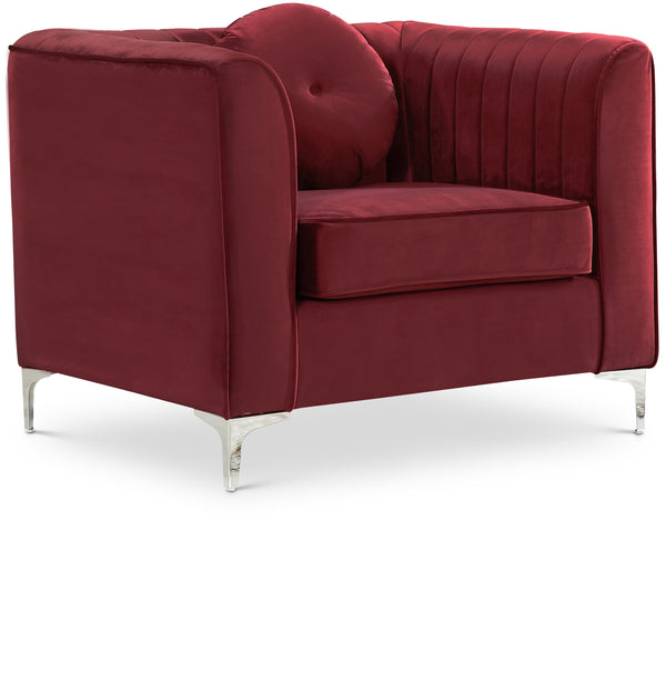Isabelle Burgundy Velvet Chair
