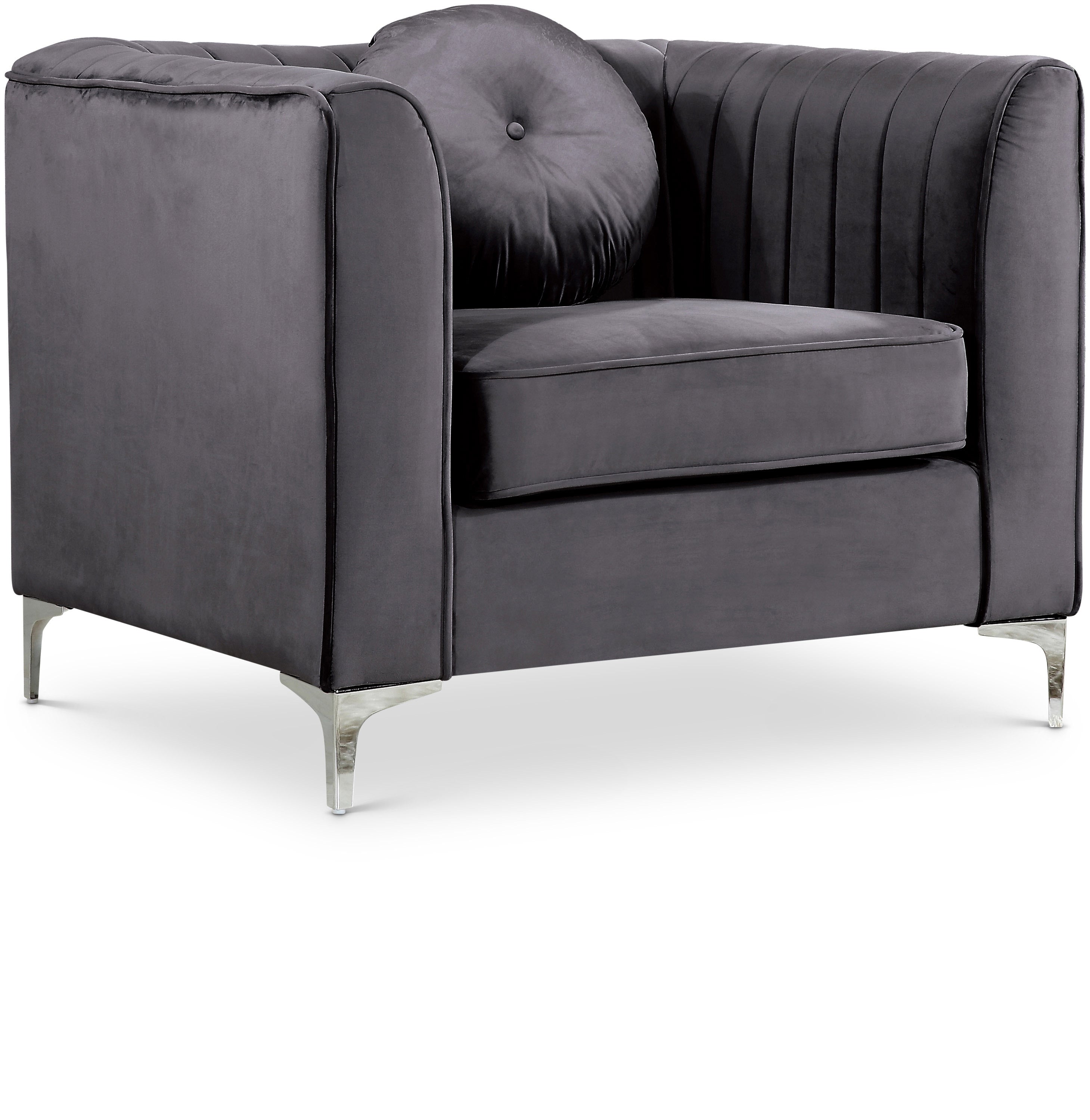 Isabelle Grey Velvet Chair