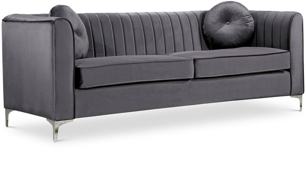 Isabelle Grey Velvet Sofa