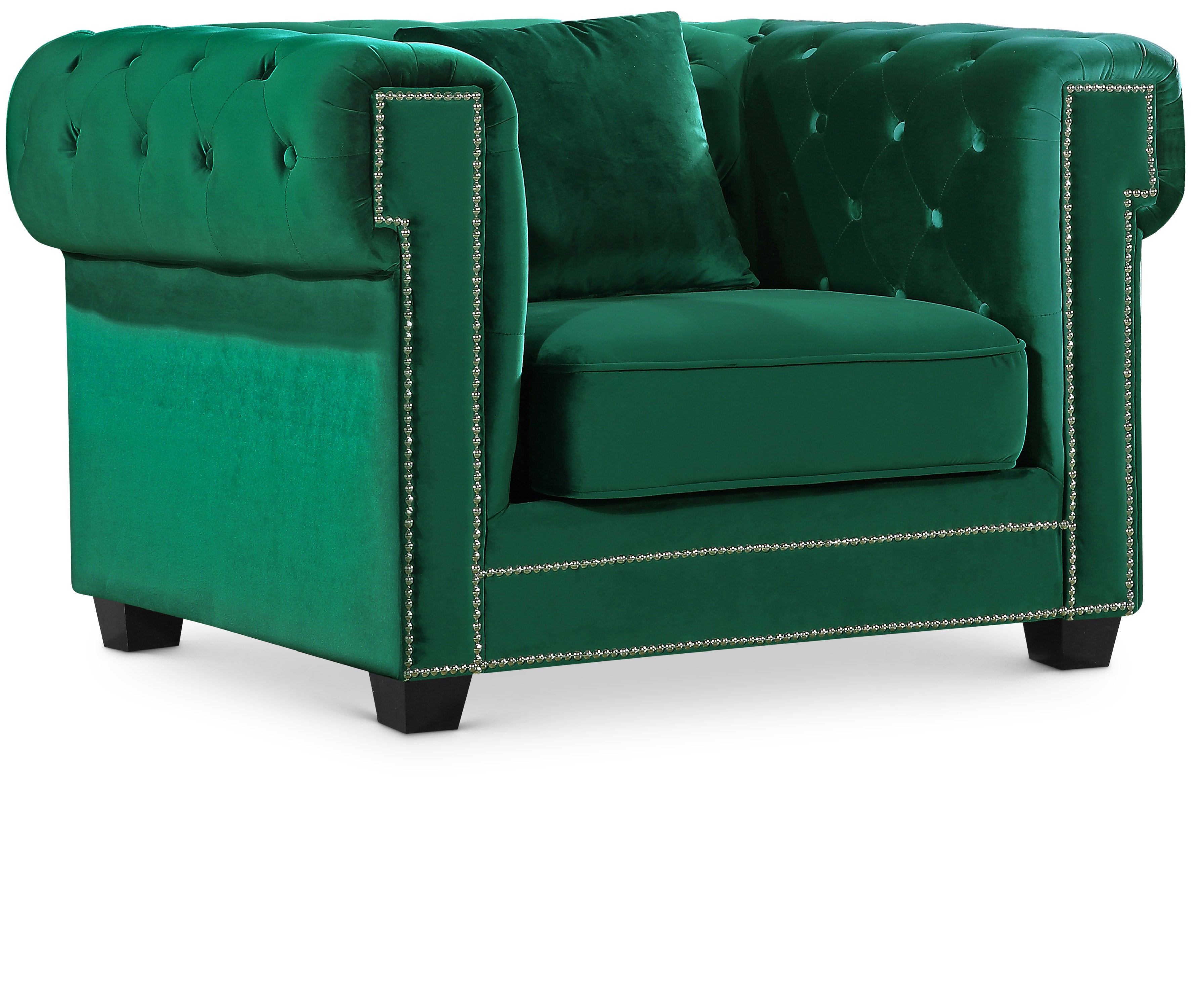 Bowery Green Velvet Chair