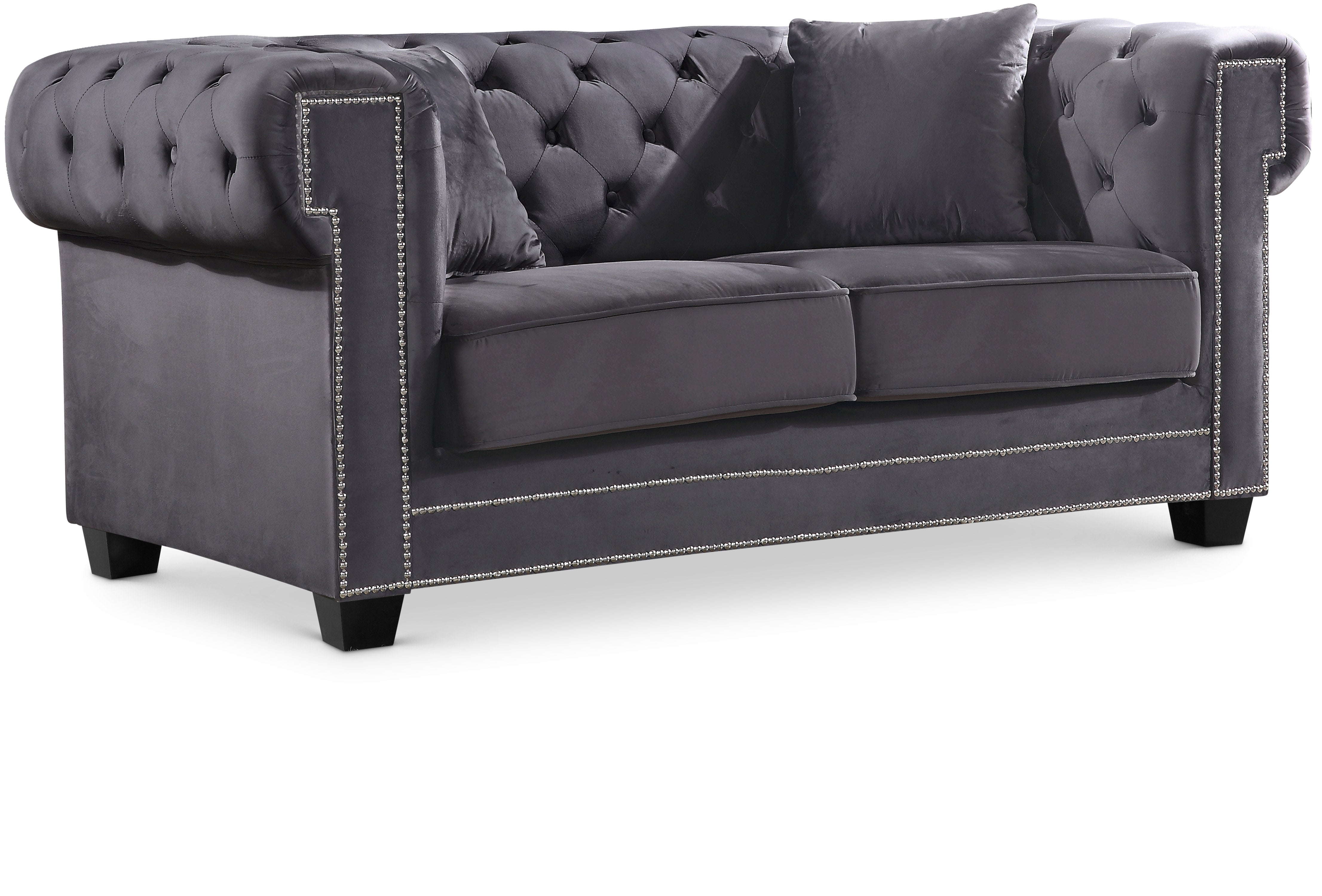 Bowery Grey Velvet Loveseat