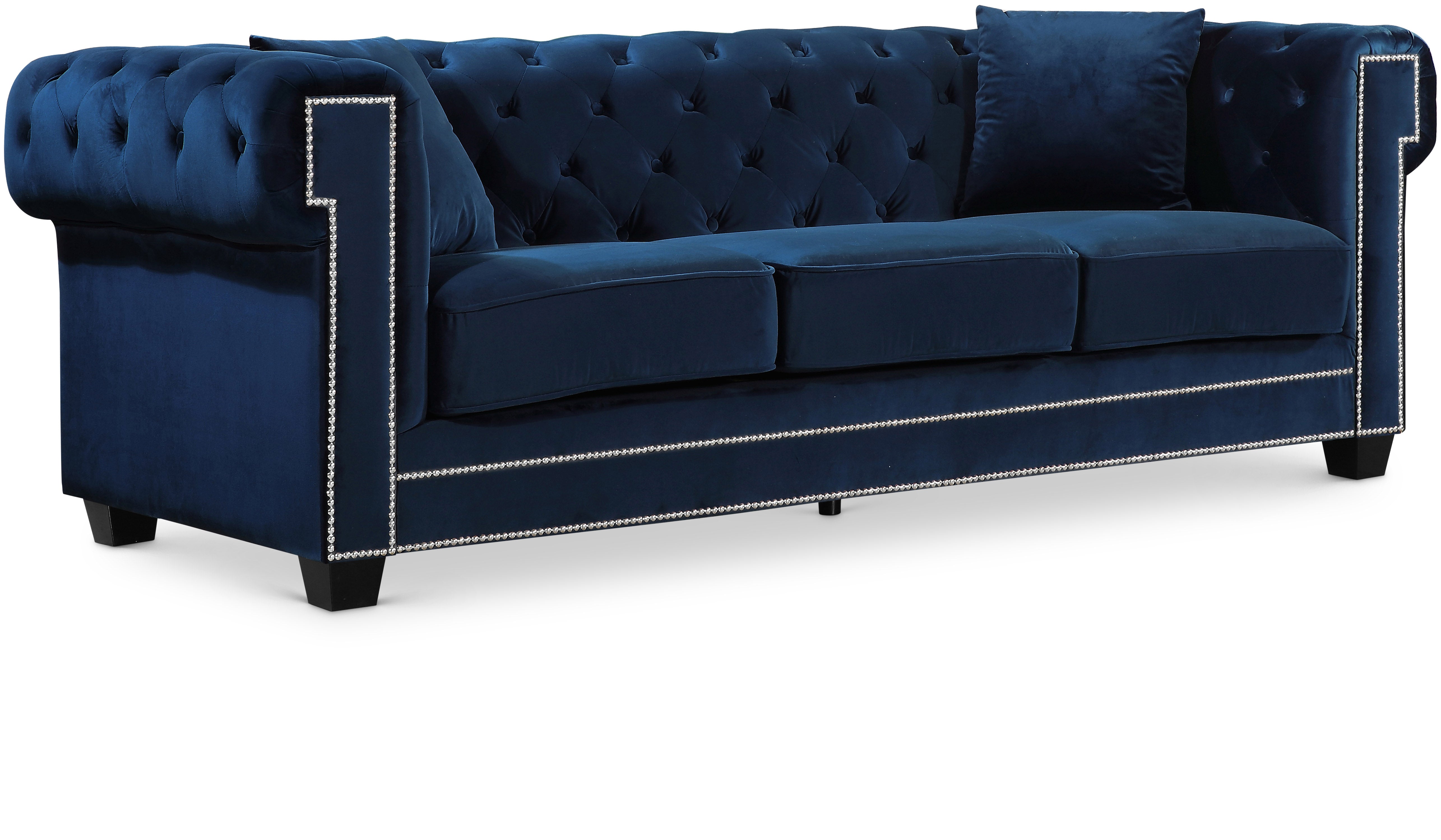 Bowery Navy Velvet Sofa