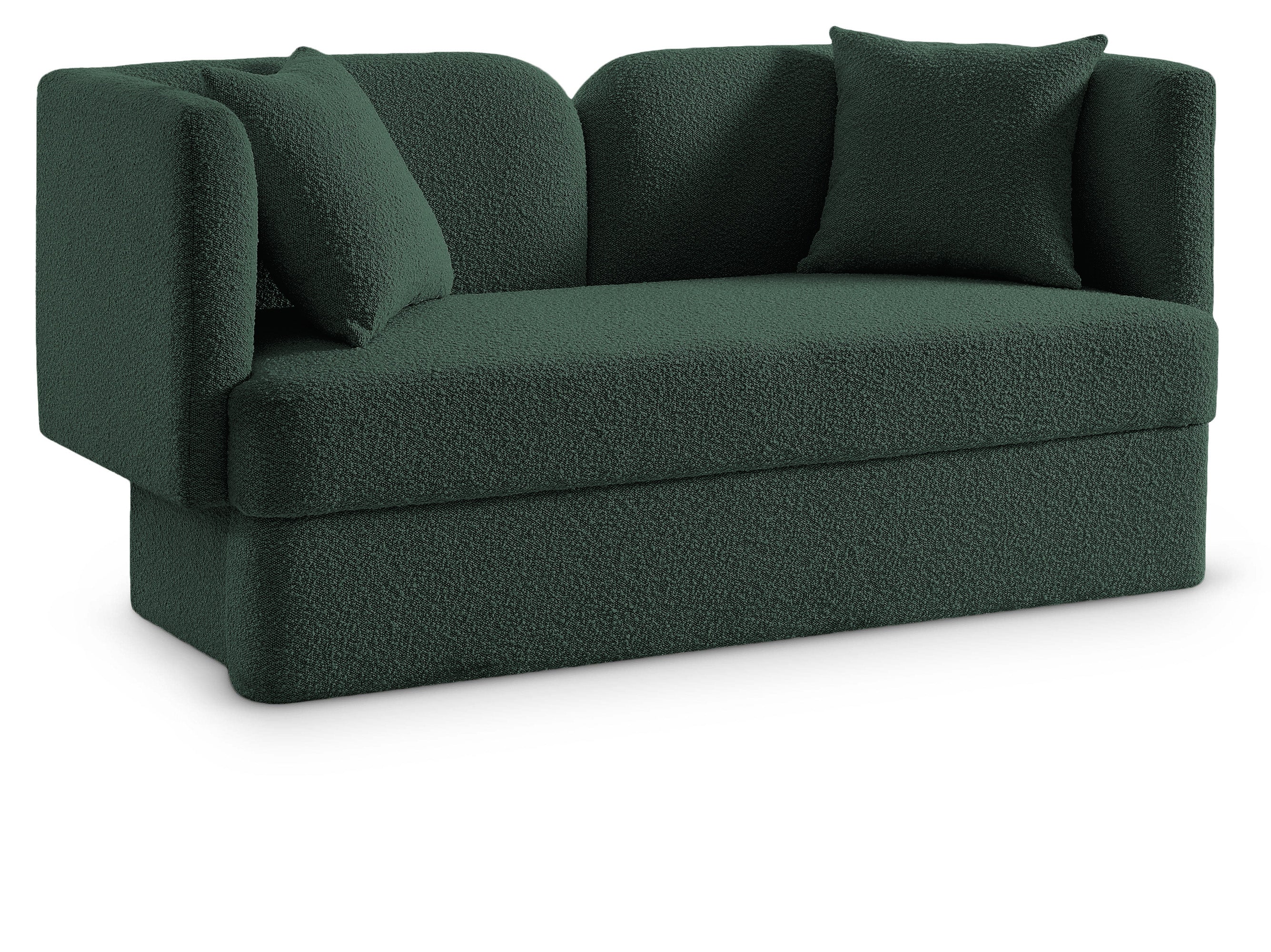 Marcel Green Boucle Fabric Loveseat