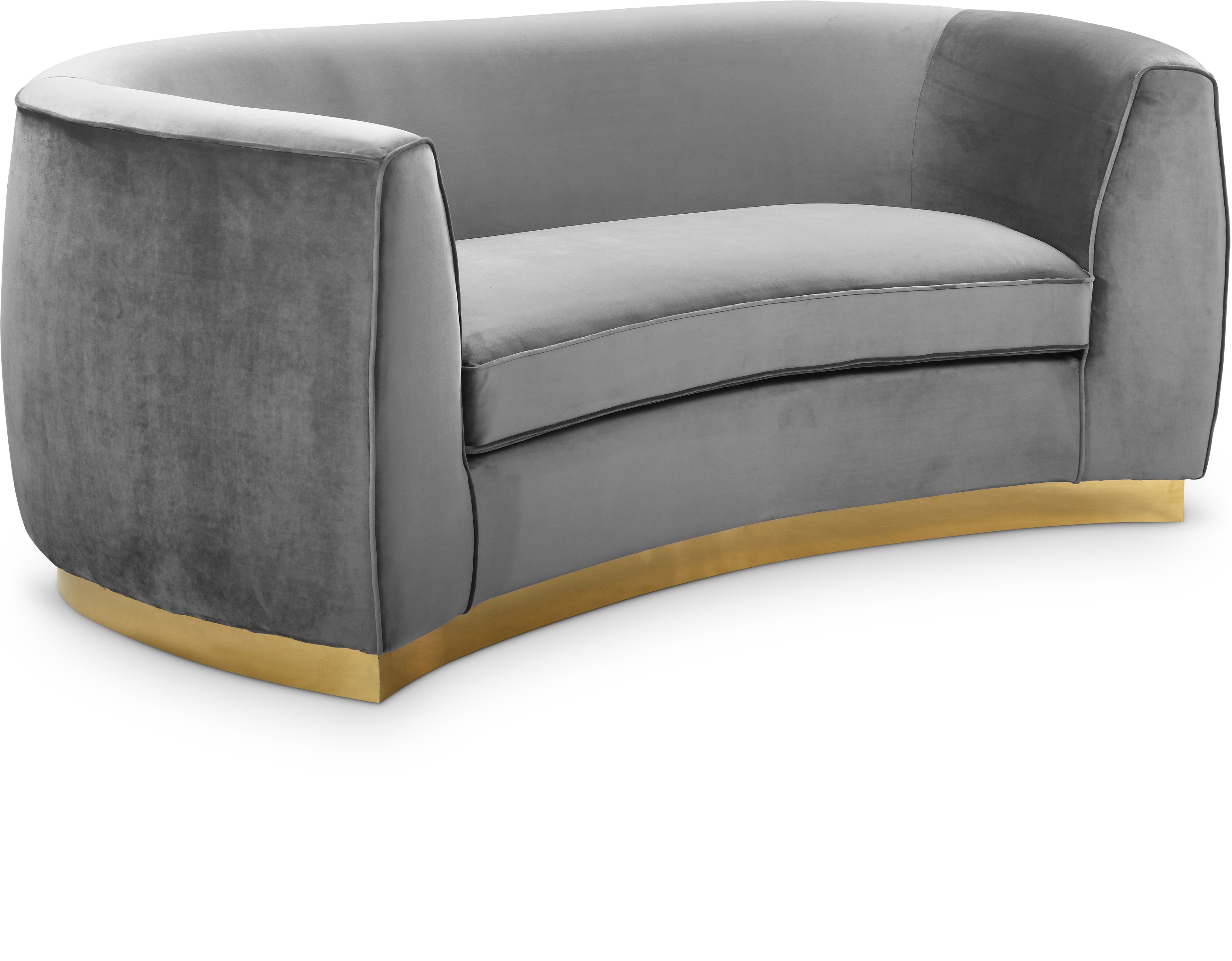 Julian Grey Velvet Loveseat