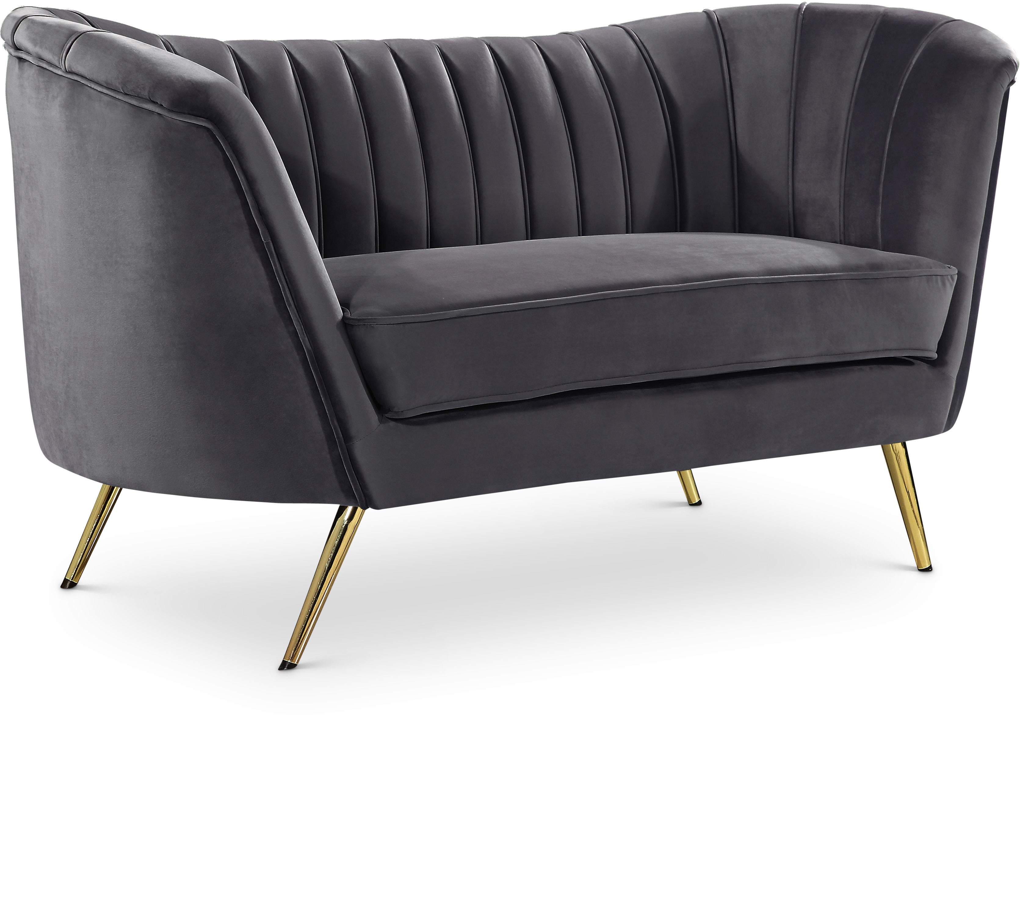 Margo Grey Velvet Loveseat