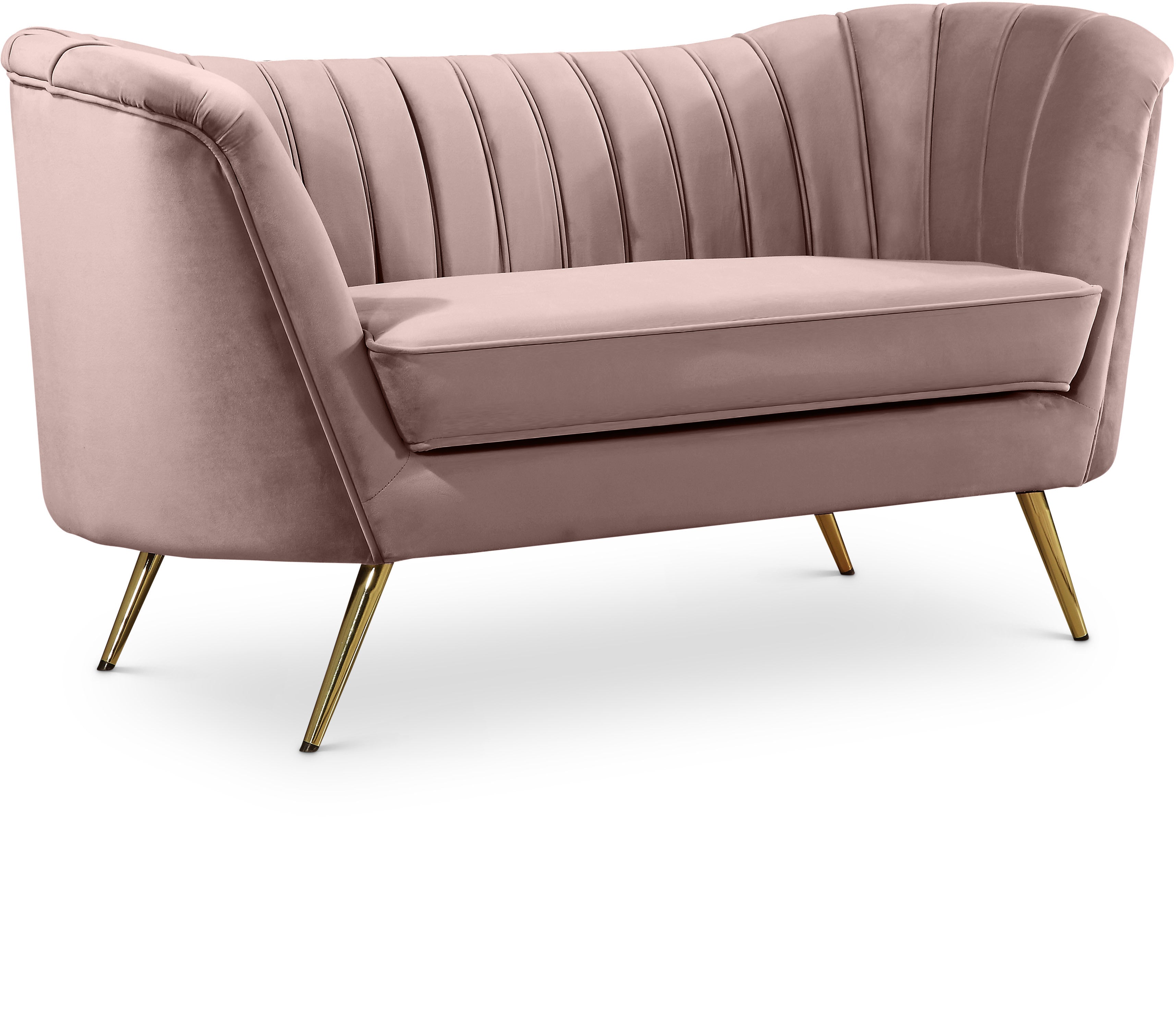 Margo Pink Velvet Loveseat