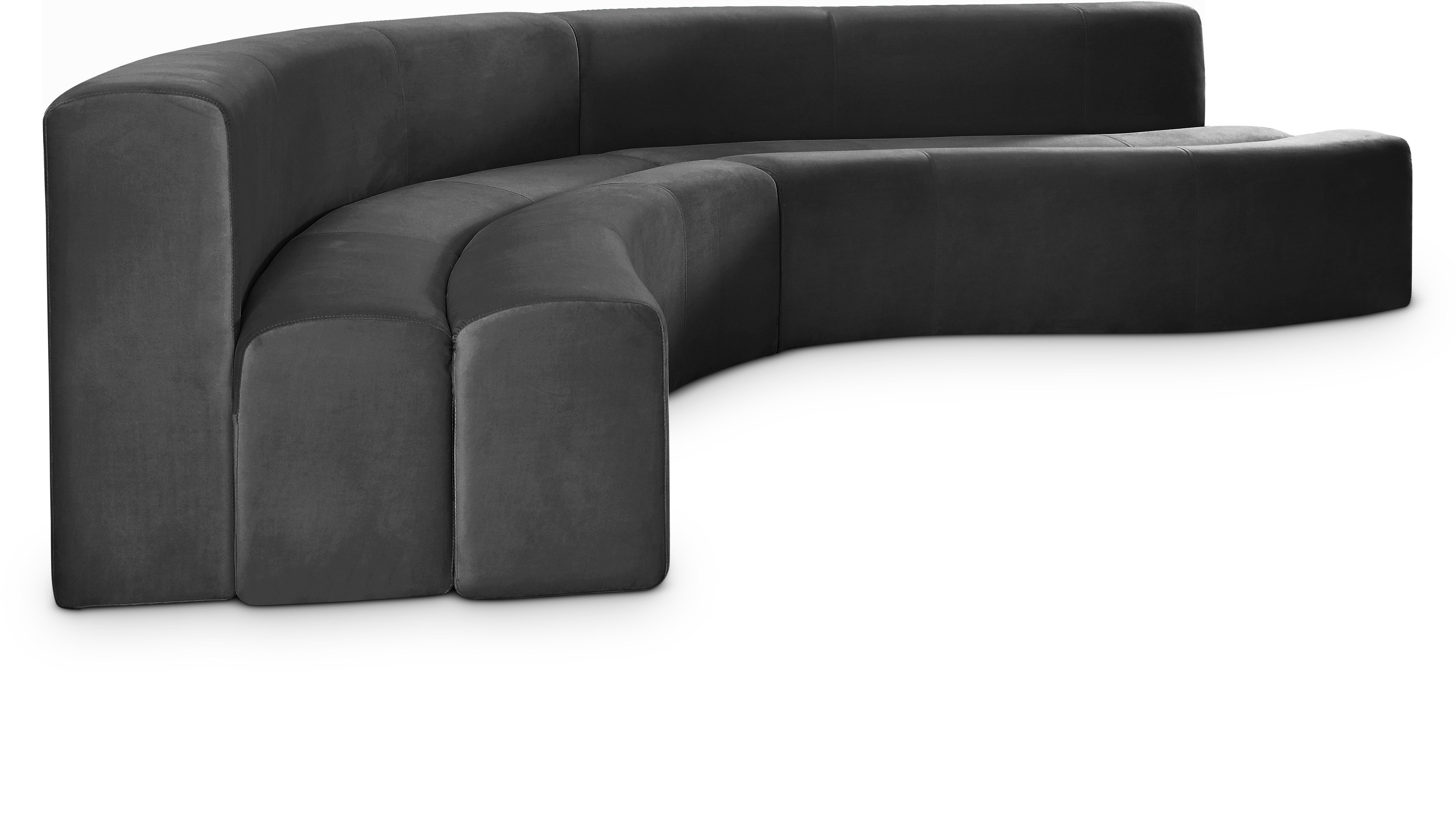 Curl Grey Velvet 2pc. Sectional