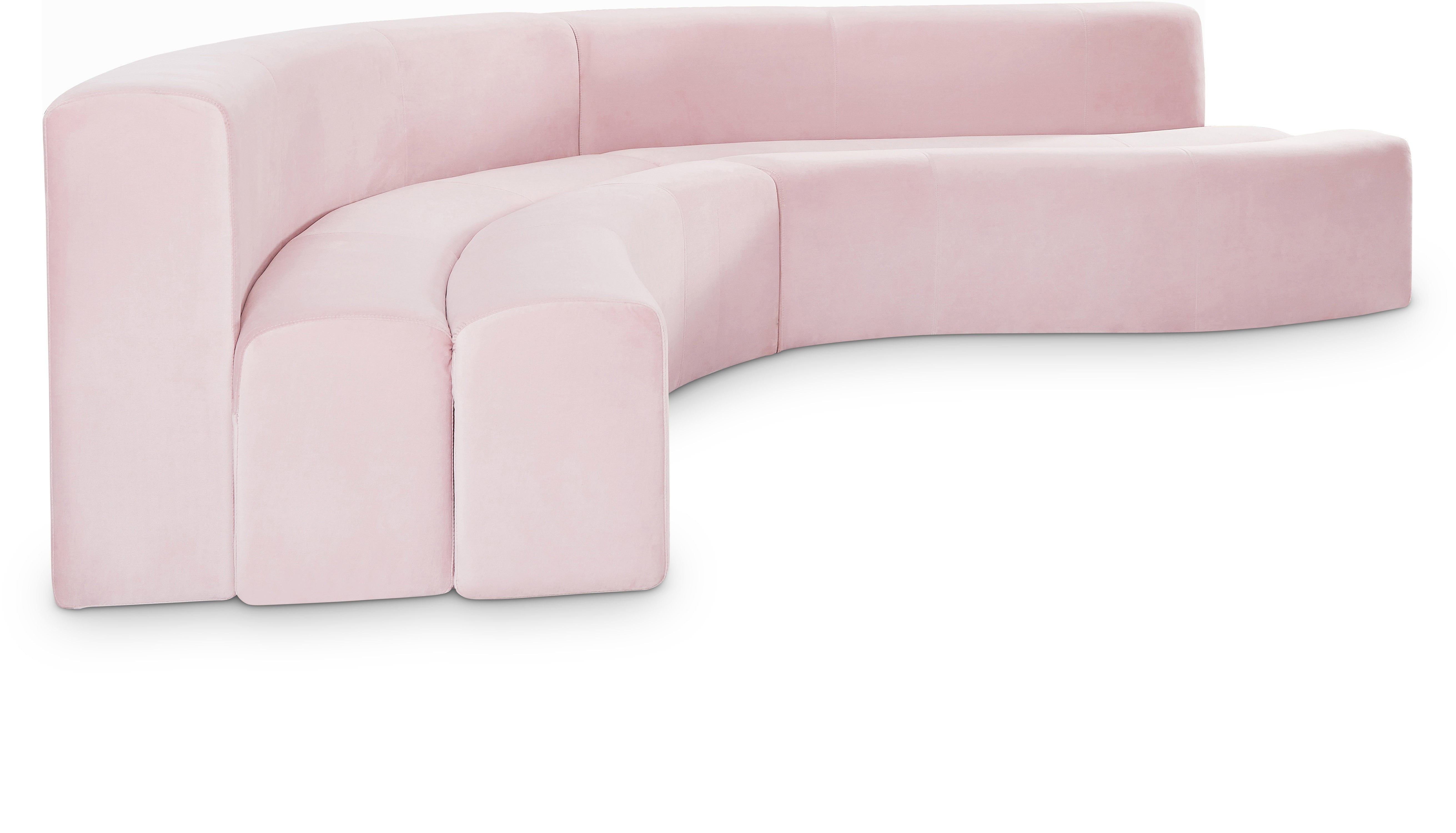 Curl Pink Velvet 2pc. Sectional