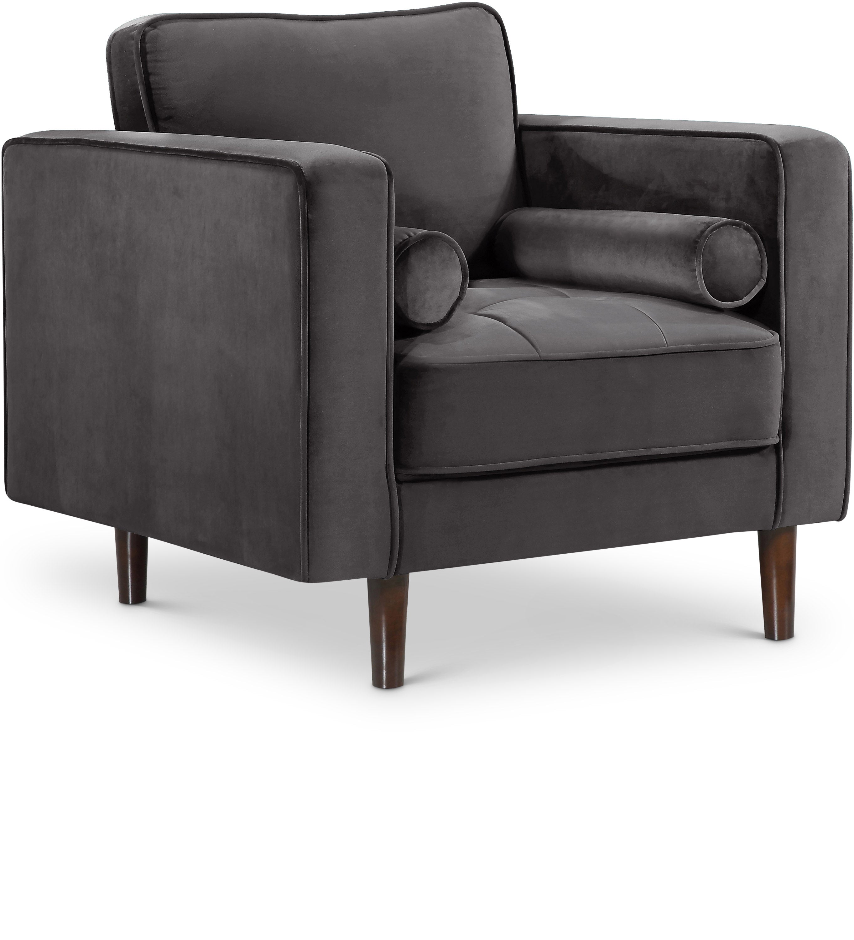 Emily Grey Velvet Chair