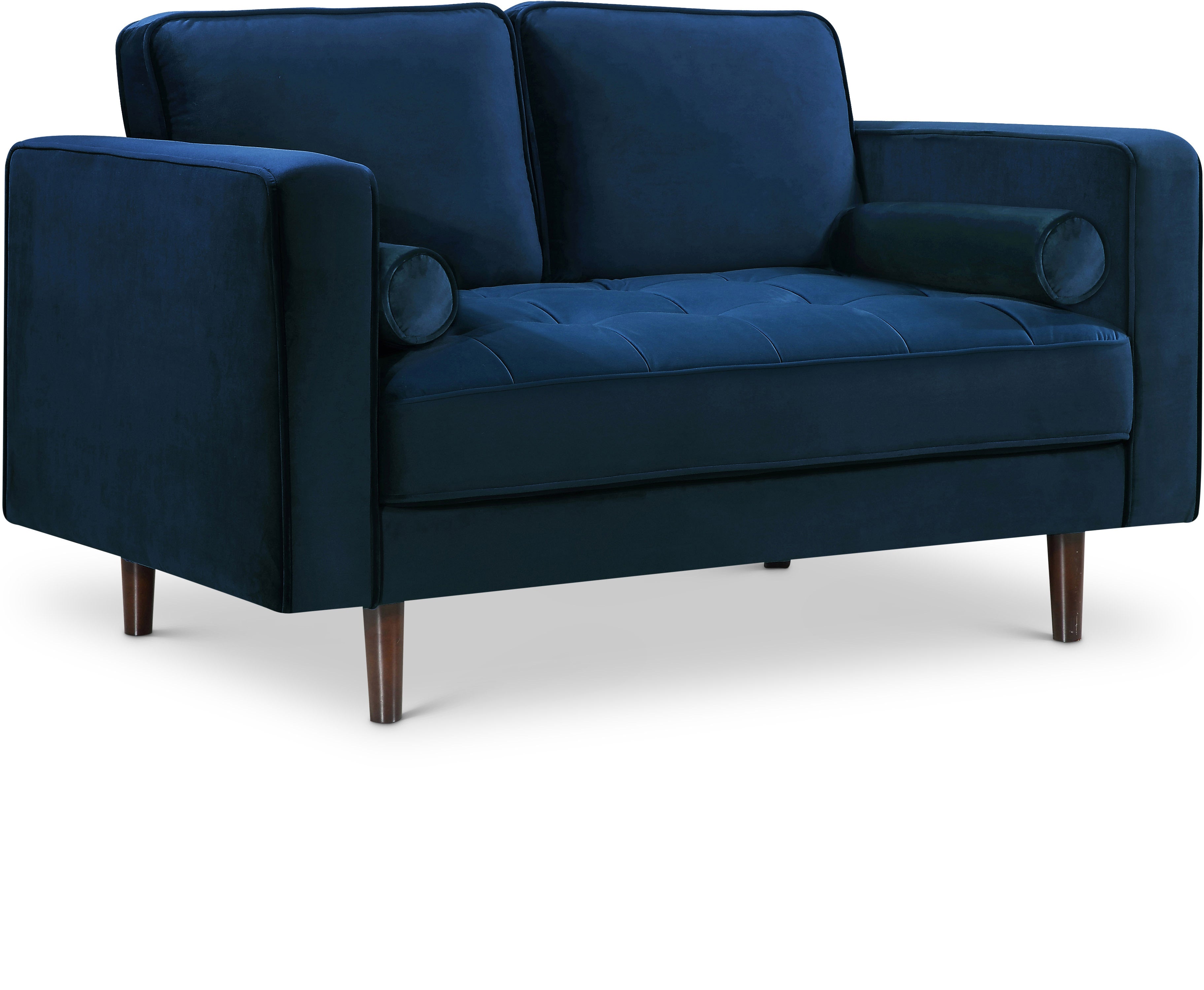 Emily Navy Velvet Loveseat