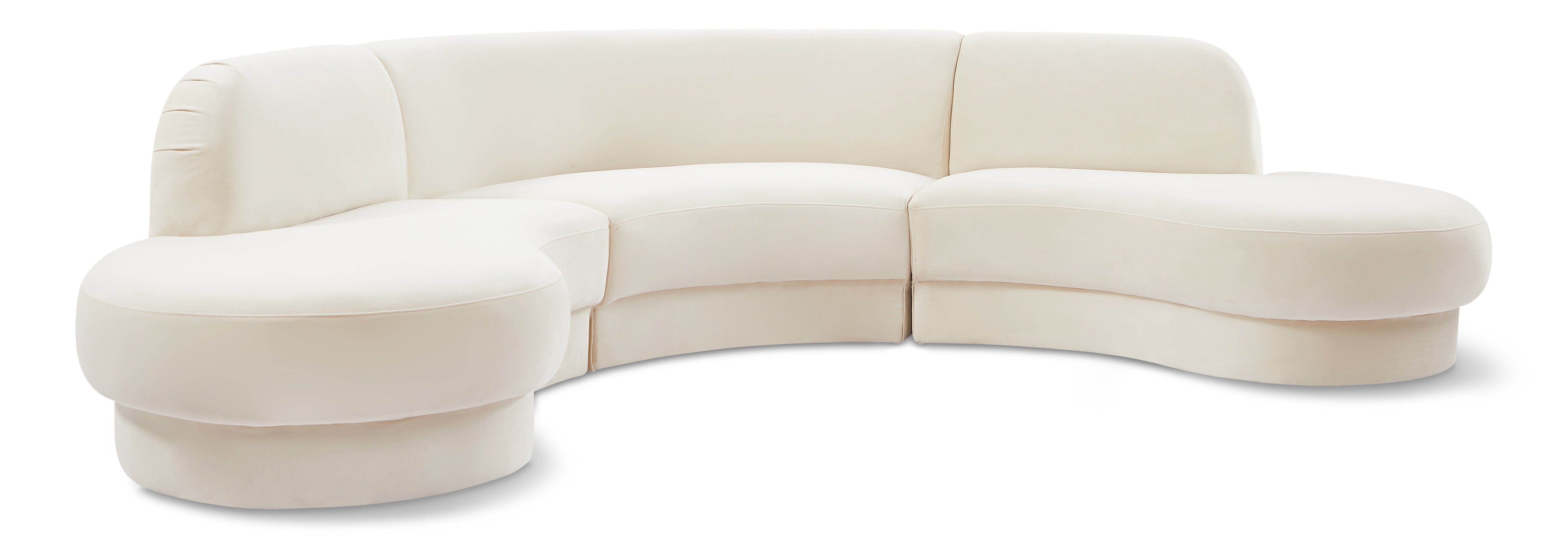 Rosa Cream Velvet 3pc. Sectional (3 Boxes)