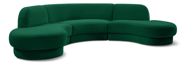 Rosa Green Velvet 3pc. Sectional (3 Boxes)