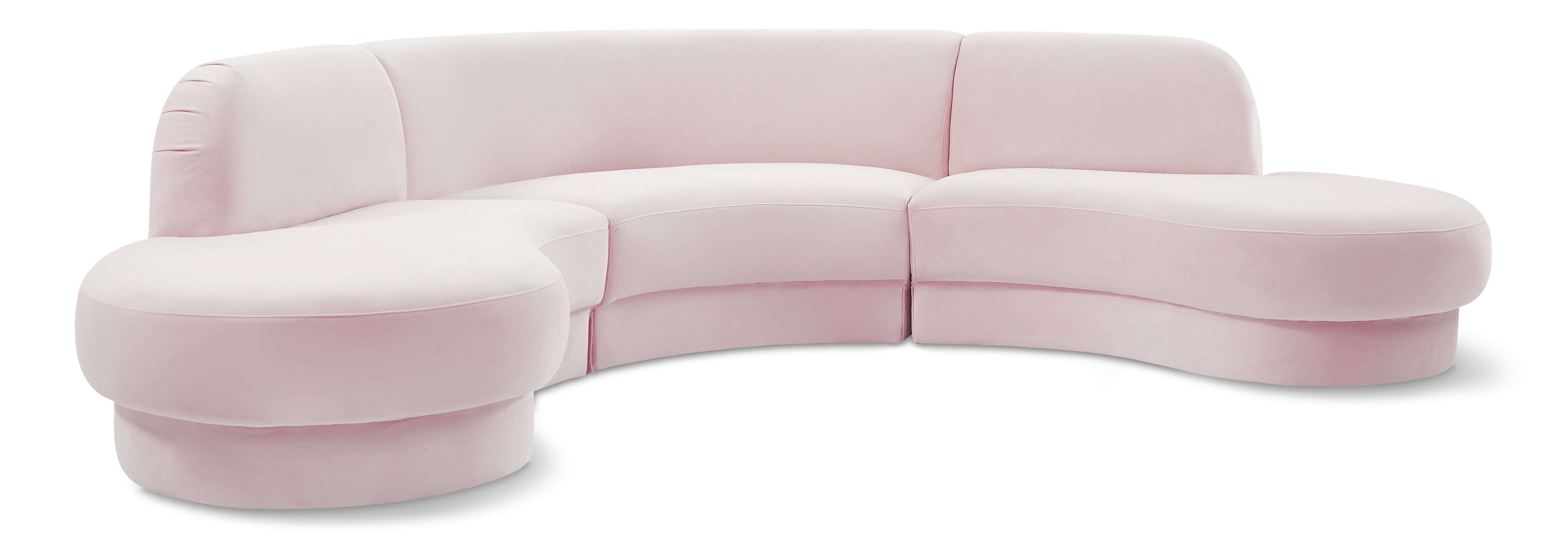 Rosa Pink Velvet 3pc. Sectional (3 Boxes)