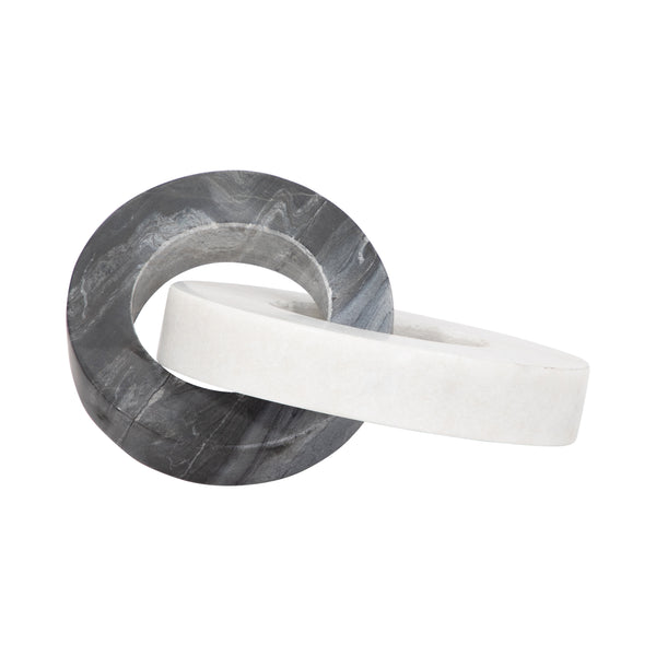 Marble, 8" Double Ring, White/black