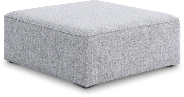 Cube Grey Durable Linen Textured Ottoman