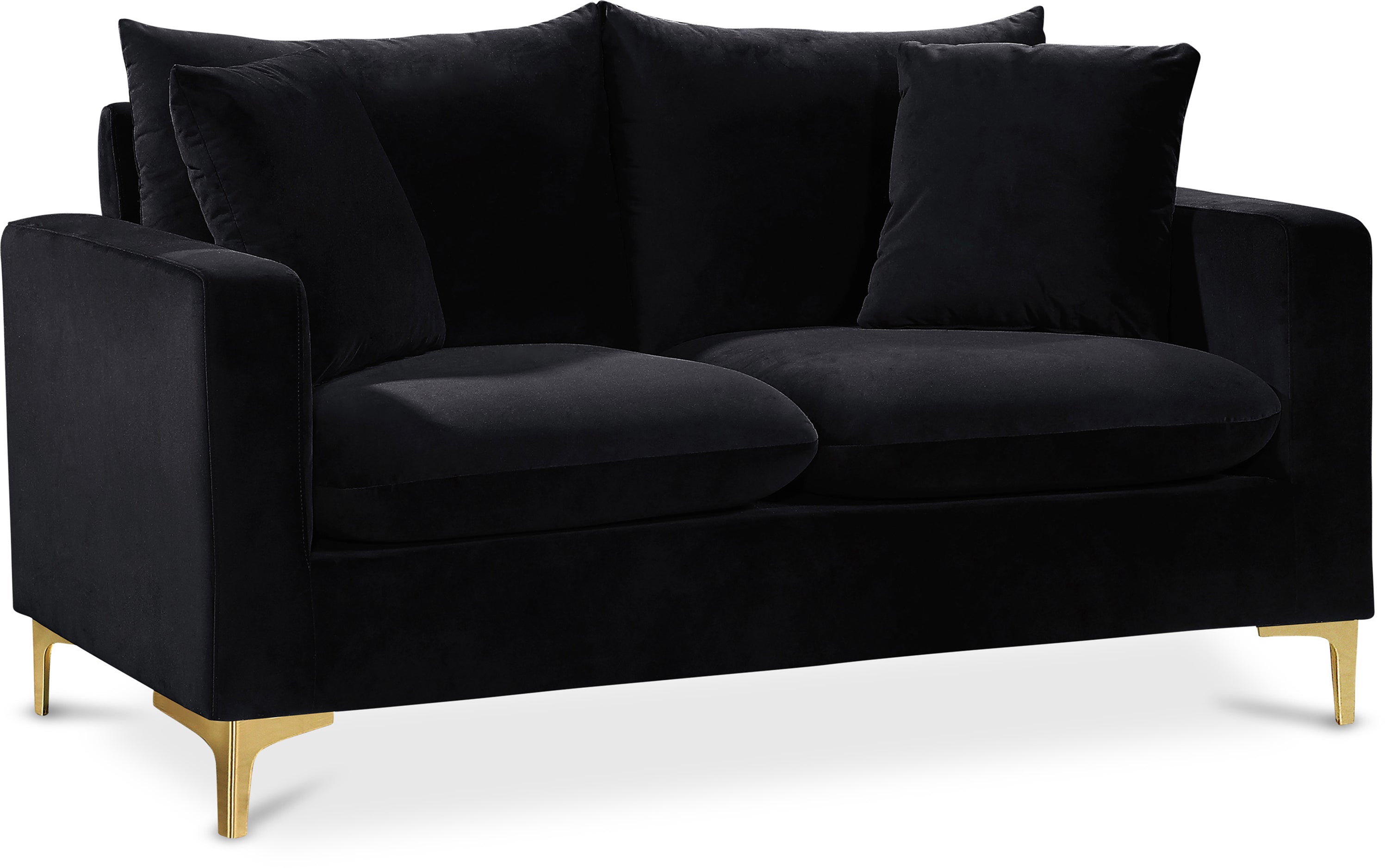 Naomi Black Velvet Loveseat