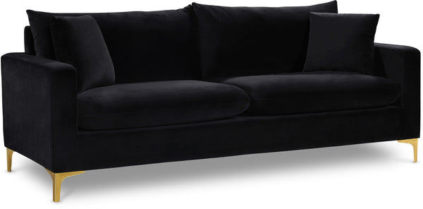 Naomi Black Velvet Sofa