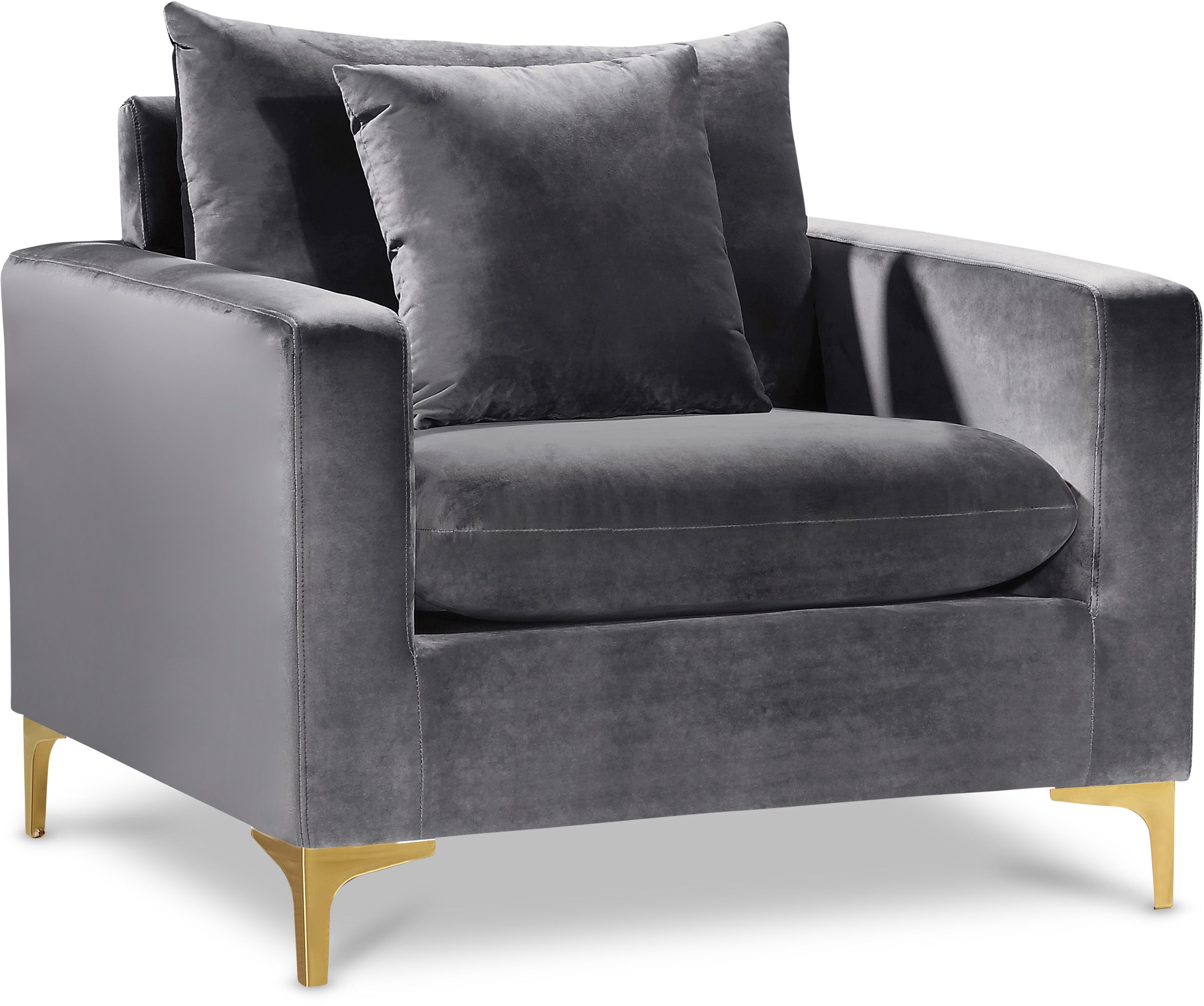 Naomi Grey Velvet Chair