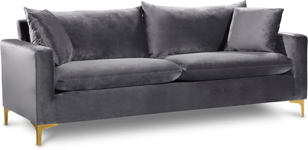 Naomi Grey Velvet Sofa