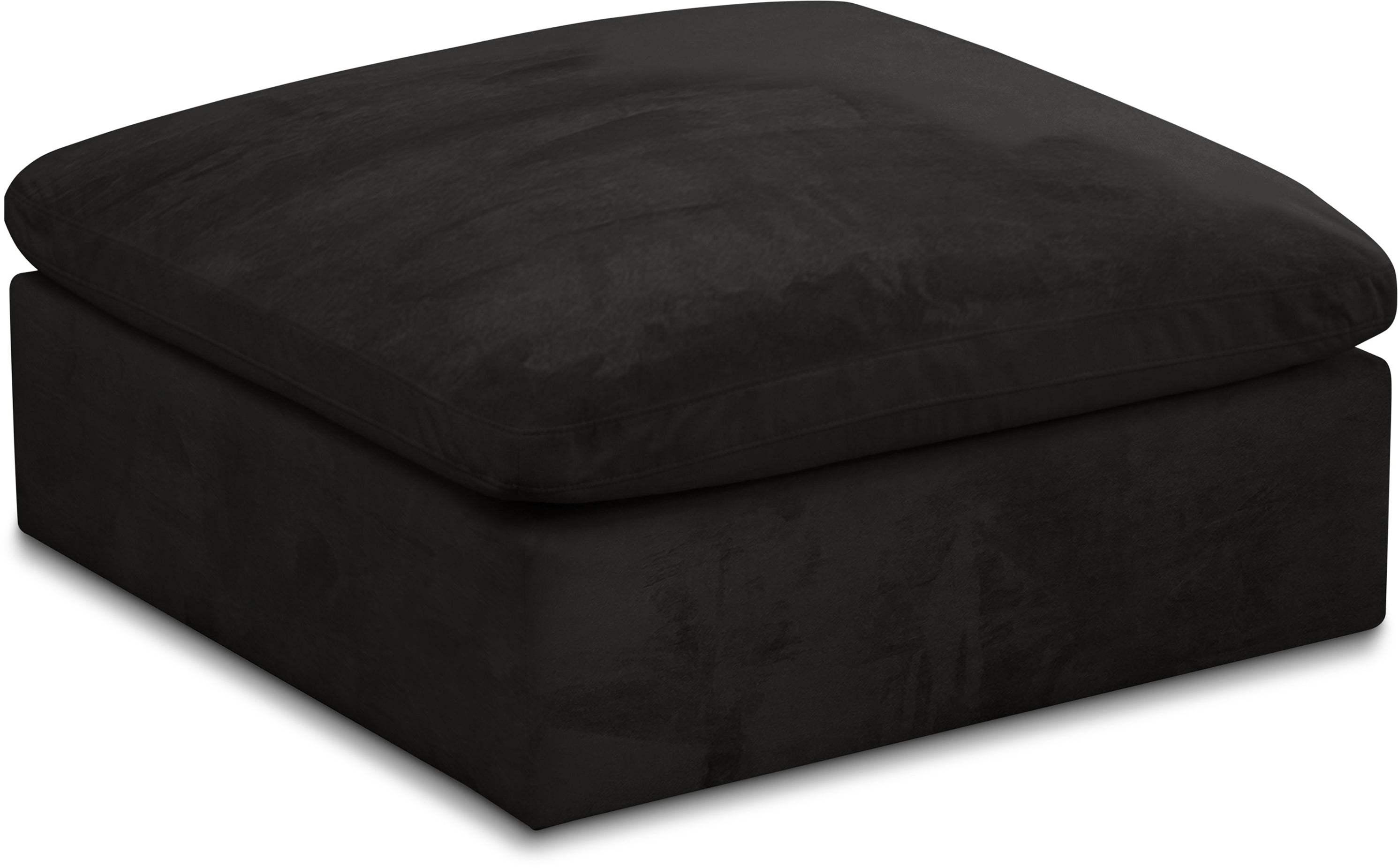 Cozy Black Velvet Ottoman