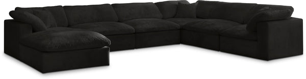 Cozy Black Velvet Comfort Modular Sectional