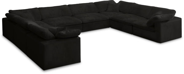 Cozy Black Velvet Comfort Modular Sectional