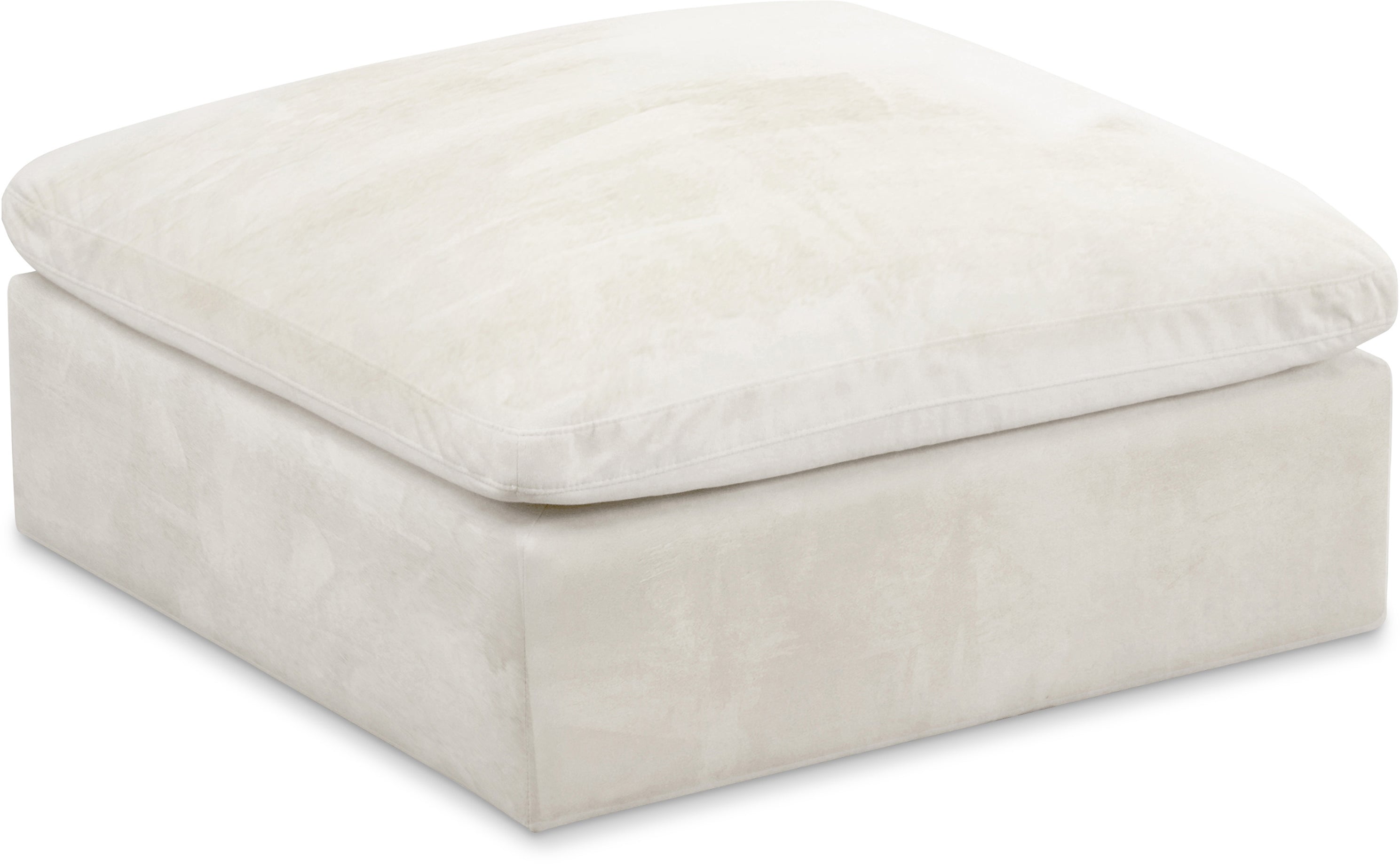 Cozy Cream Velvet Ottoman