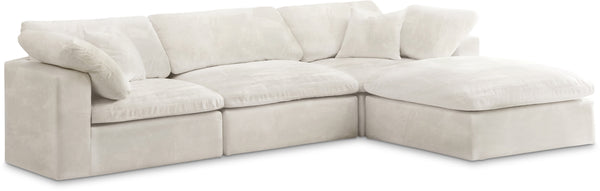 Cozy Cream Velvet Comfort Modular Sectional