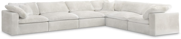 Cozy Cream Velvet Comfort Modular Sectional