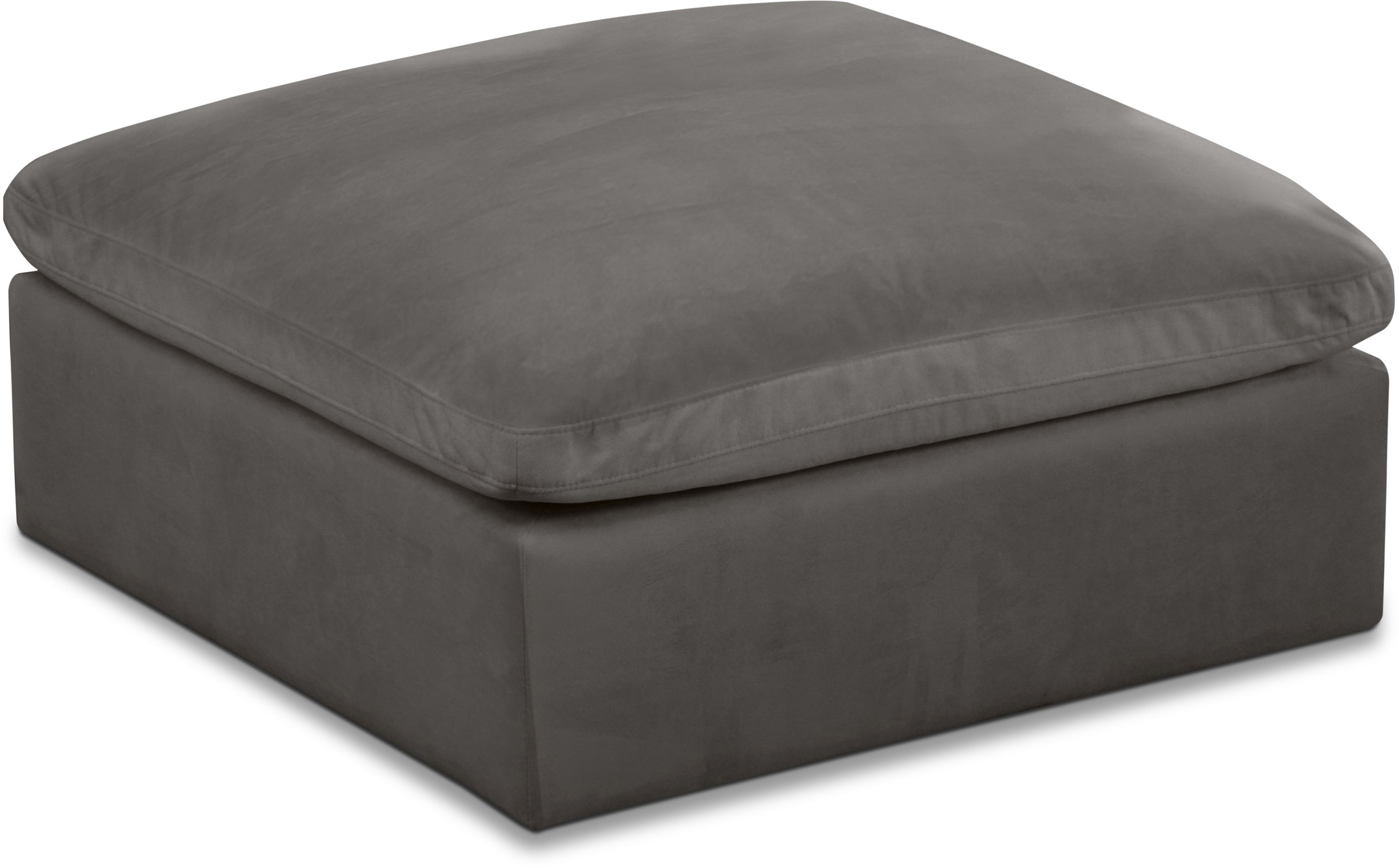 Cozy Grey Velvet Ottoman