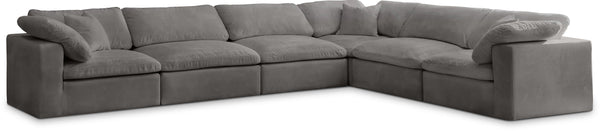 Cozy Grey Velvet Comfort Modular Sectional