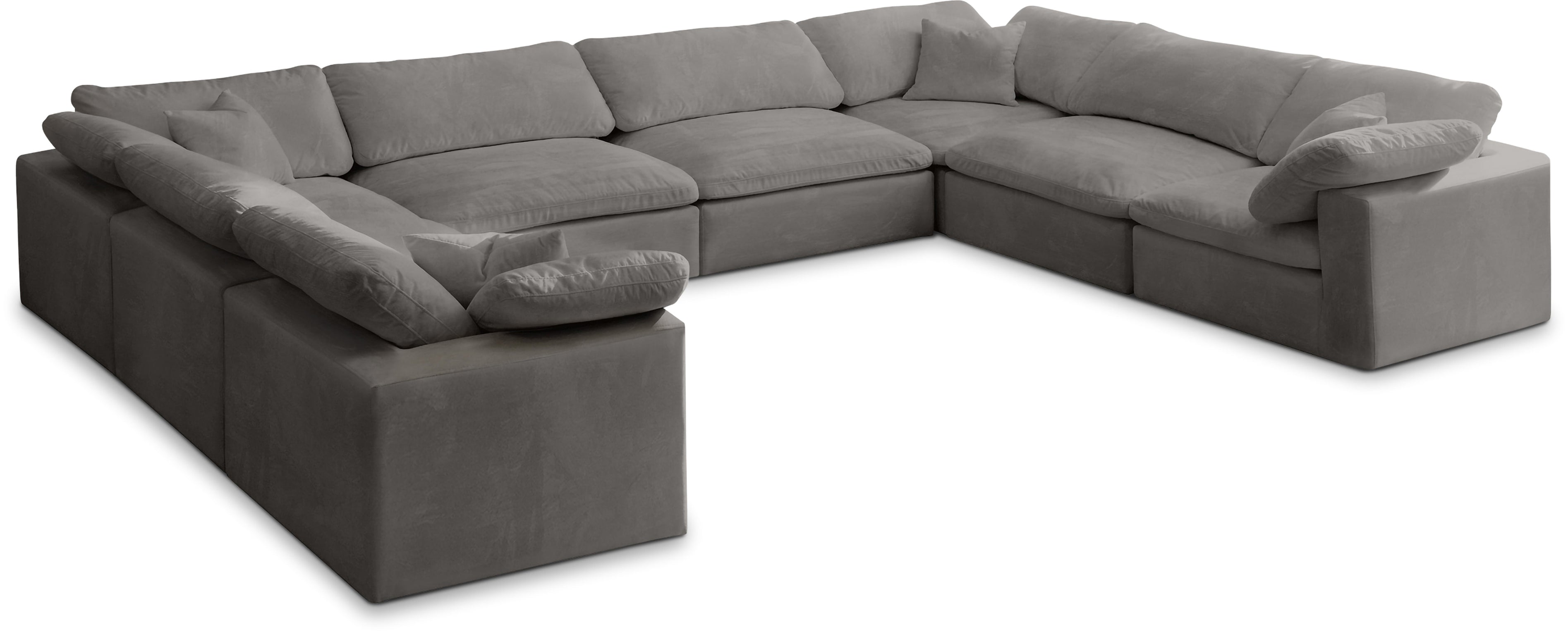 Cozy Grey Velvet Comfort Modular Sectional