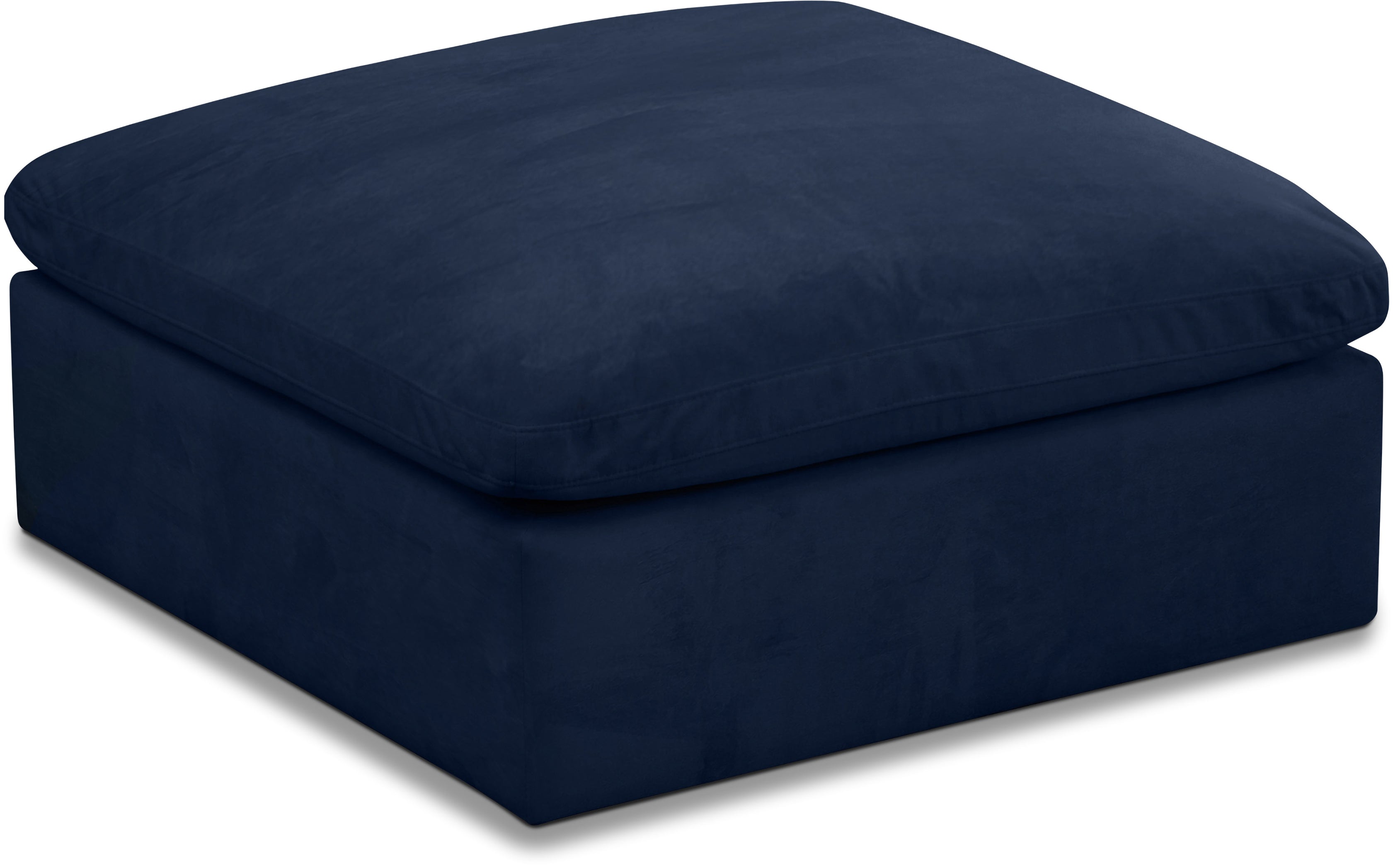 Cozy Navy Velvet Ottoman