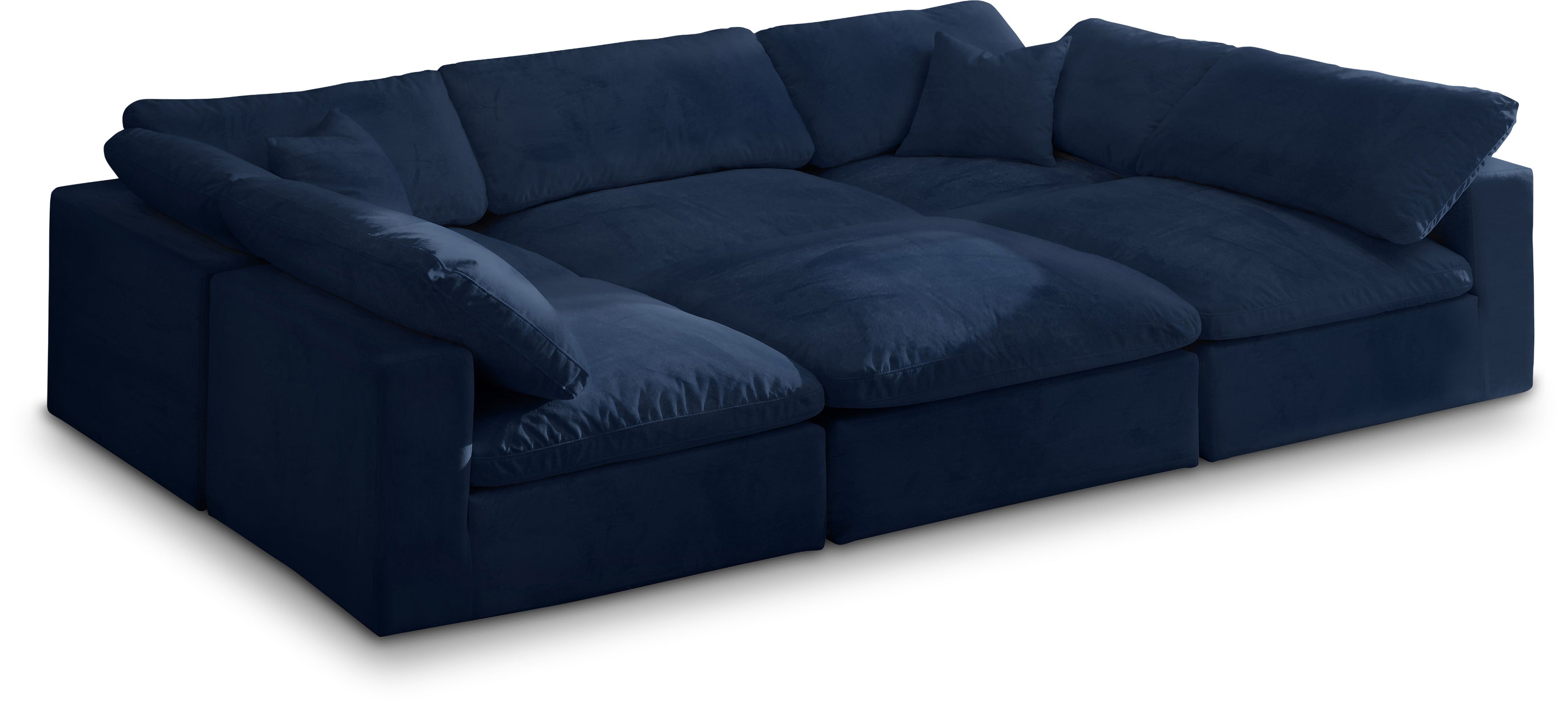 Cozy Navy Velvet Comfort Modular Sectional