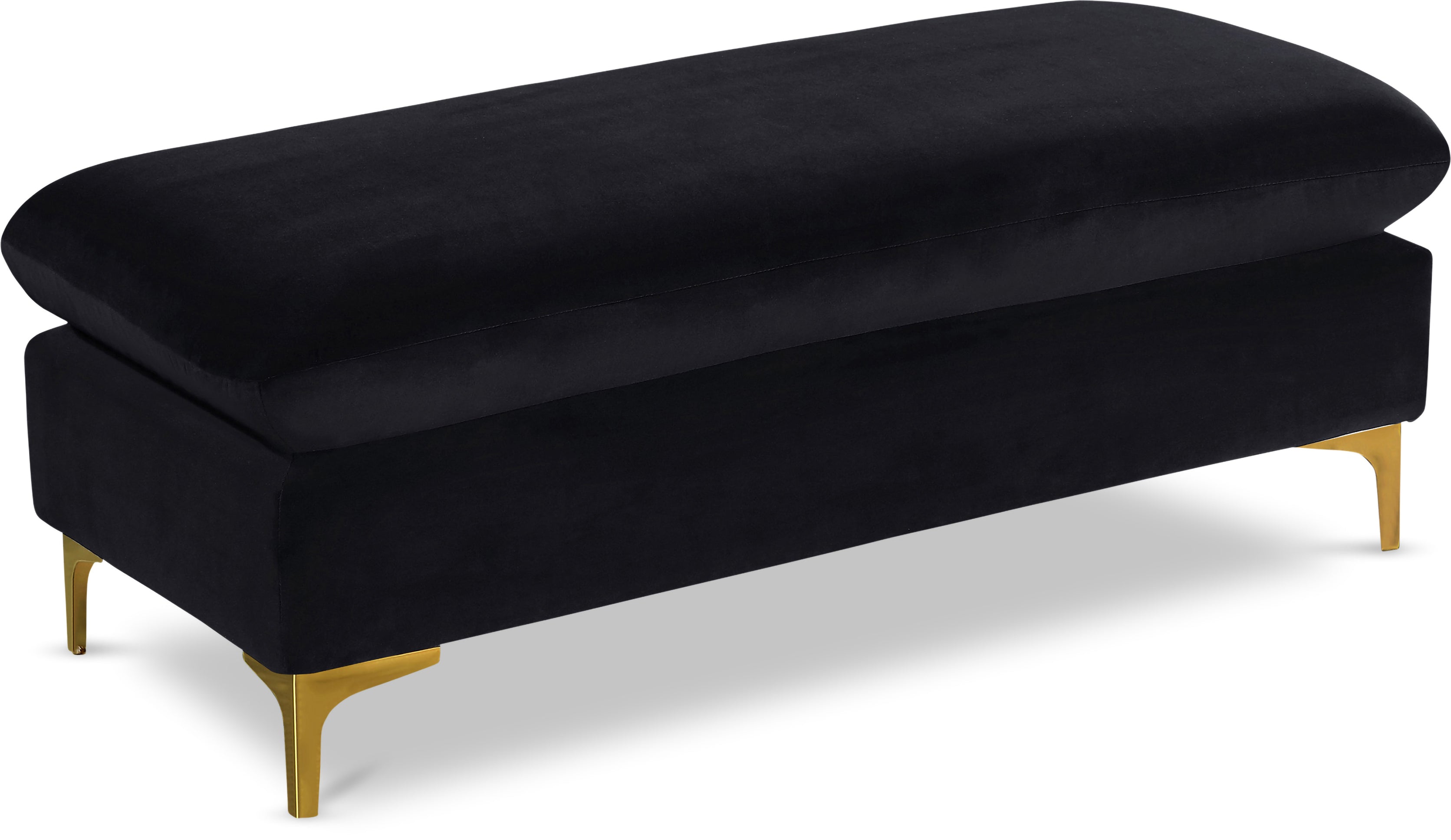 Naomi Black Velvet Ottoman