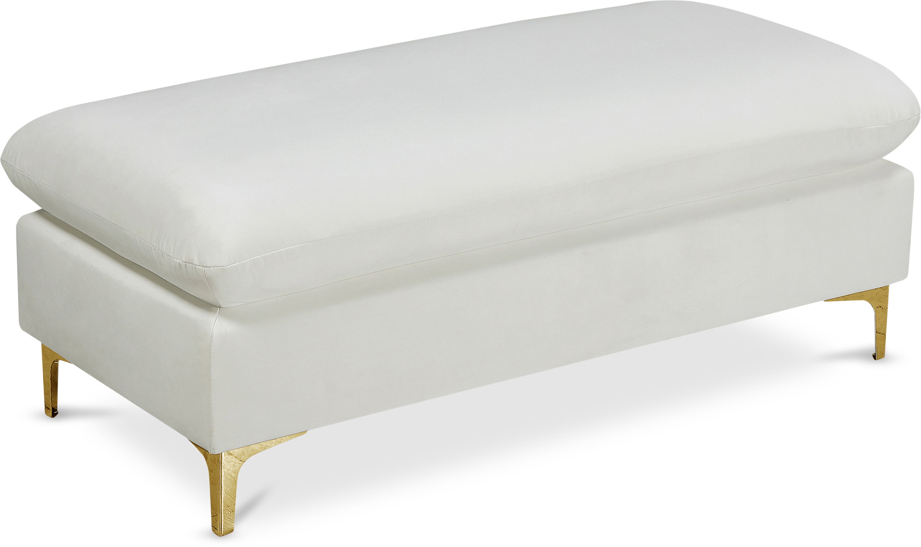 Naomi Cream Velvet Ottoman