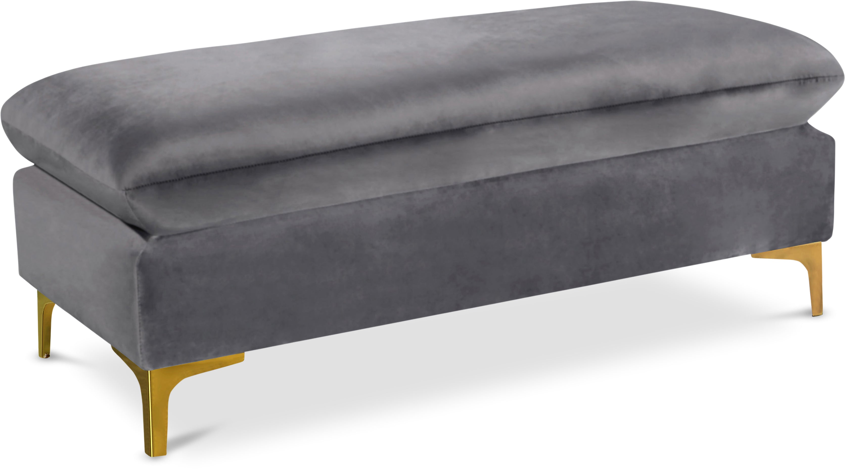 Naomi Grey Velvet Ottoman