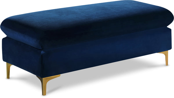 Naomi Navy Velvet Ottoman