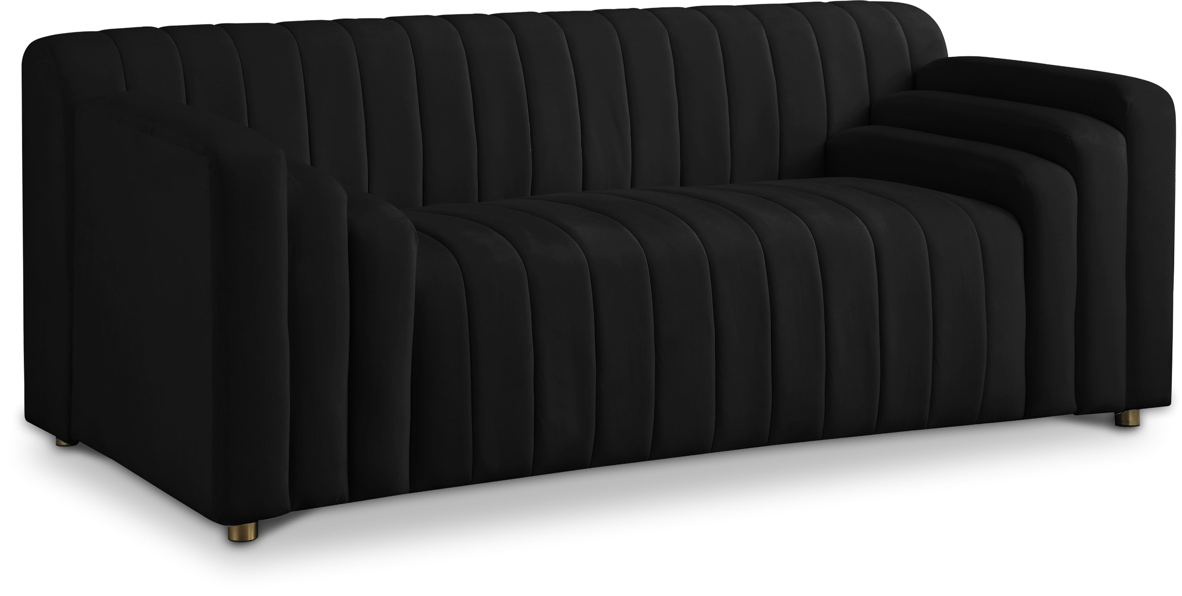 Naya Black Velvet Loveseat